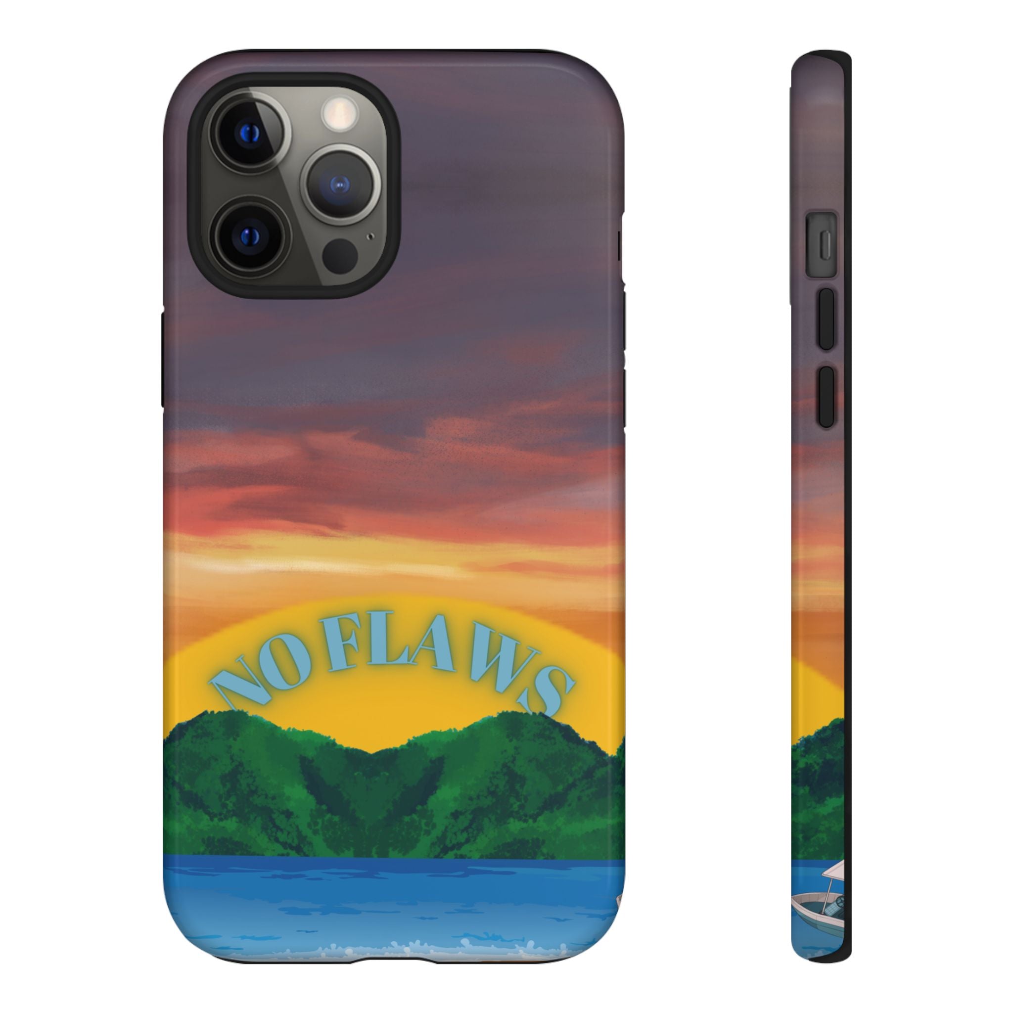 Sunset 'No Flaws' Tough Phone Case — Tropical Beach Protective Cover