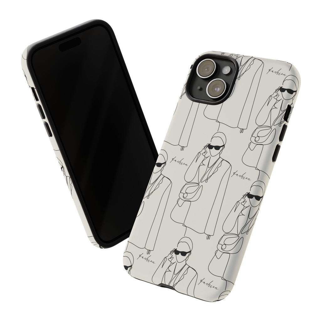 Fashion Sketch Phone Case — Minimalist Chic Designer Pattern