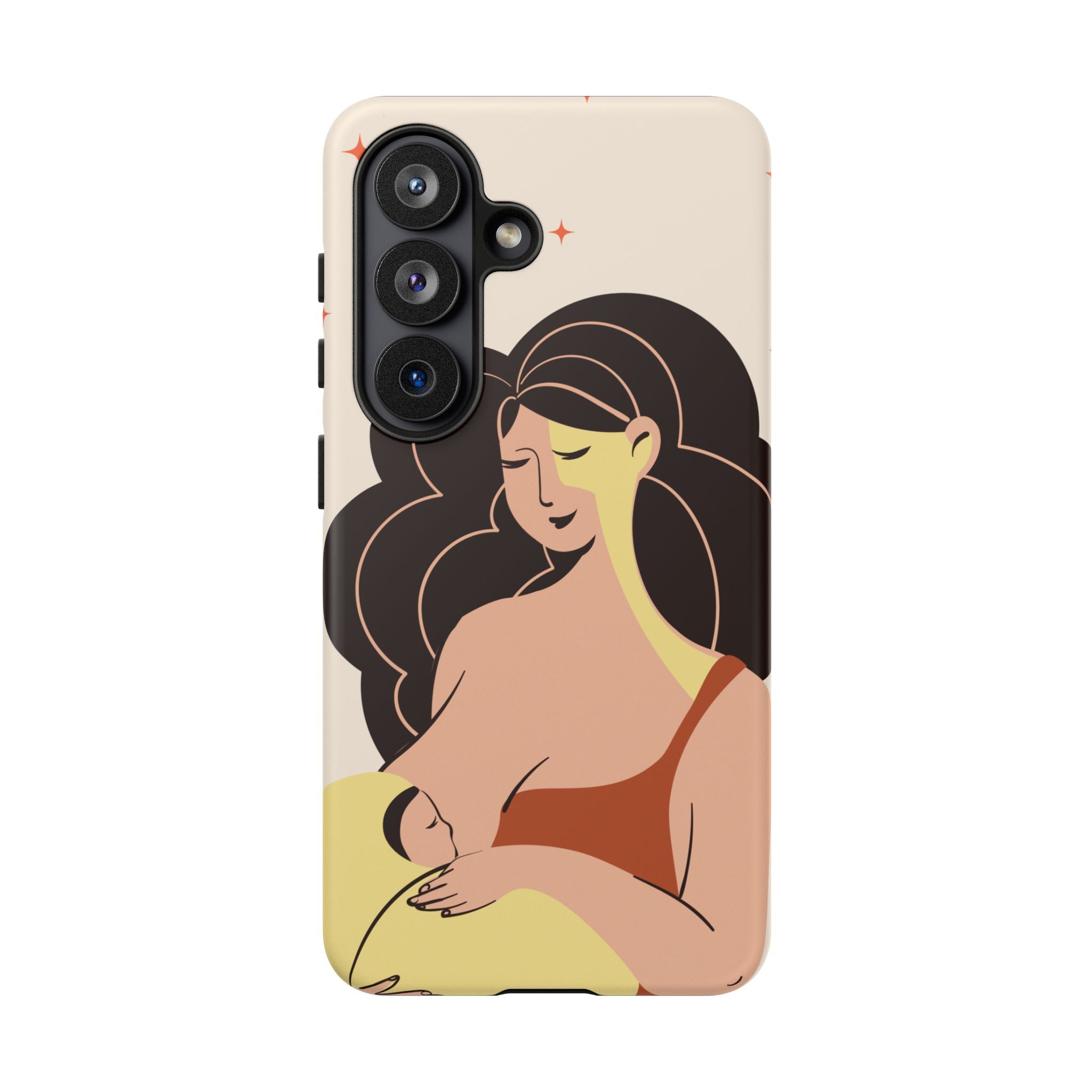 Mother Nursing Baby Illustration, Soft Pastel Mom & Child Protective Cover