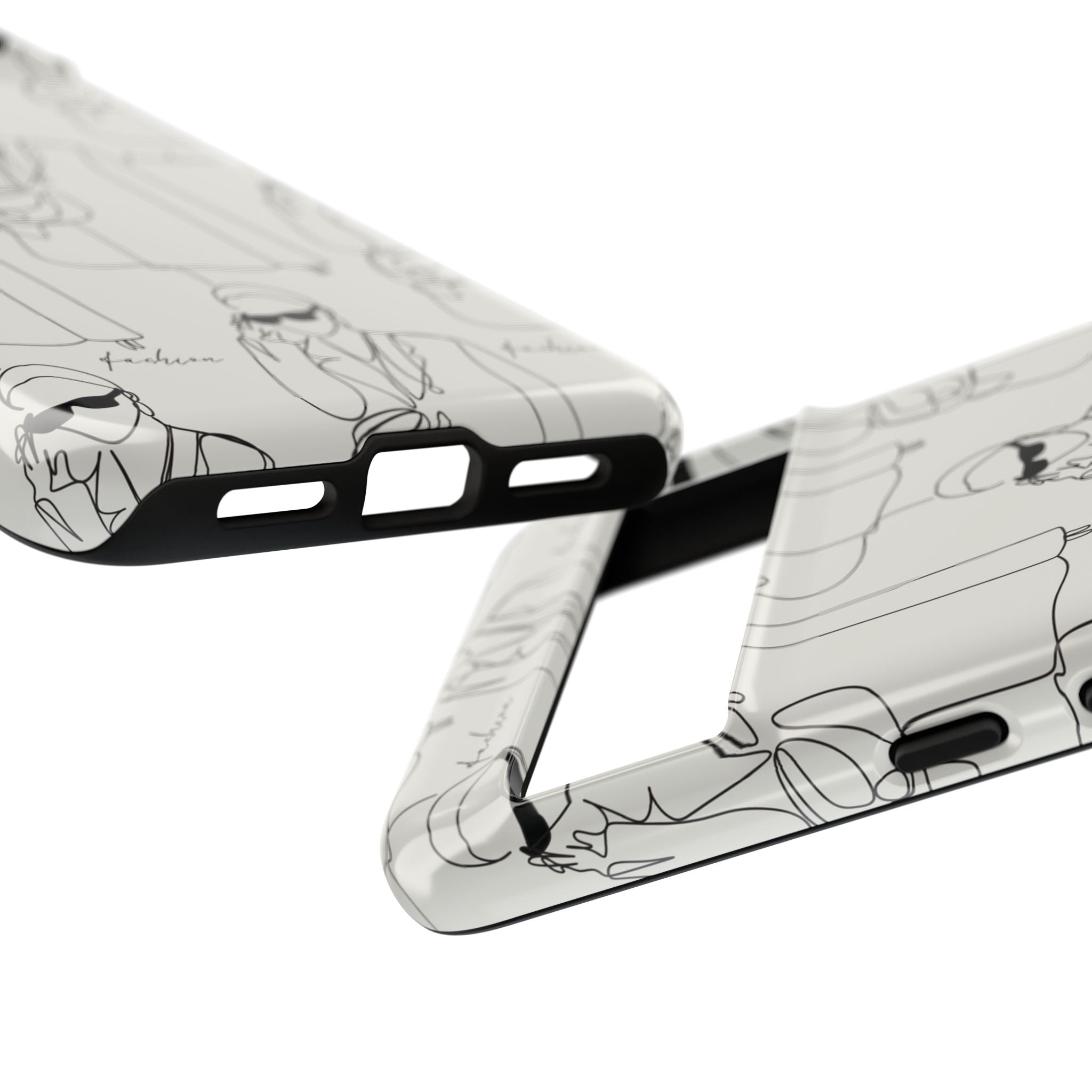 Fashion Sketch Phone Case — Minimalist Chic Designer Pattern