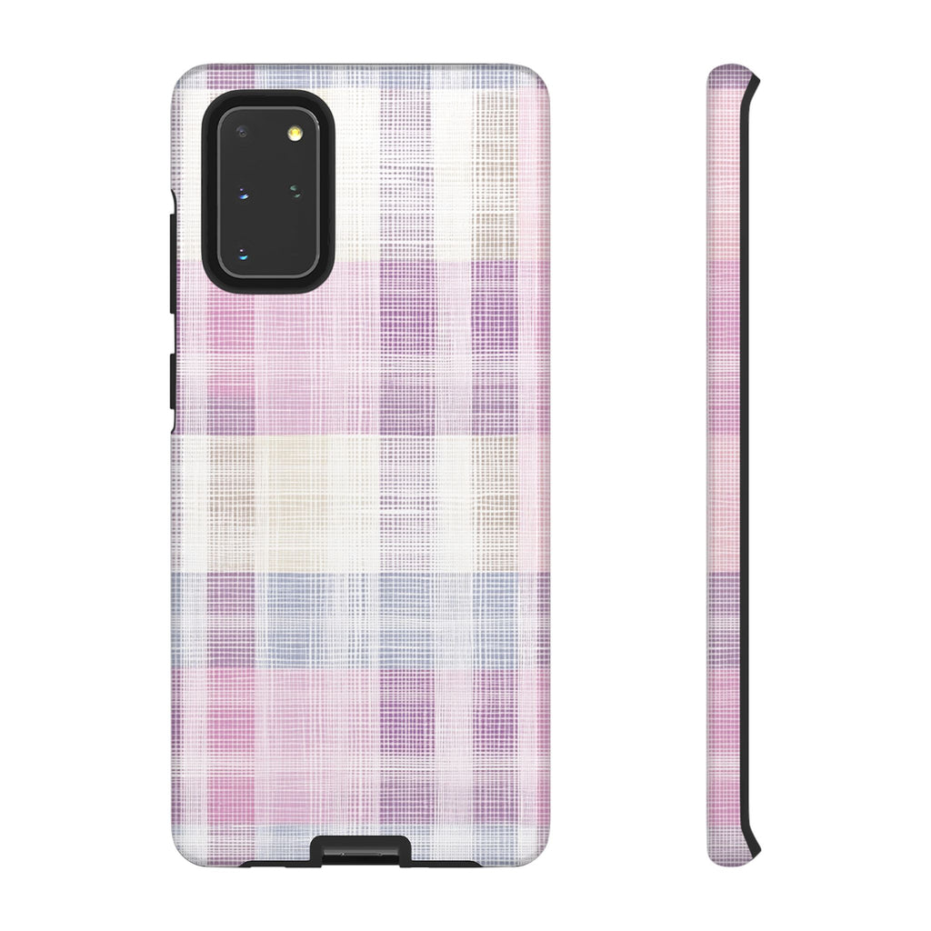 Pink Plaid Phone Case, Trendy Accessories, Birthday, Everyday Use, Tough Cases