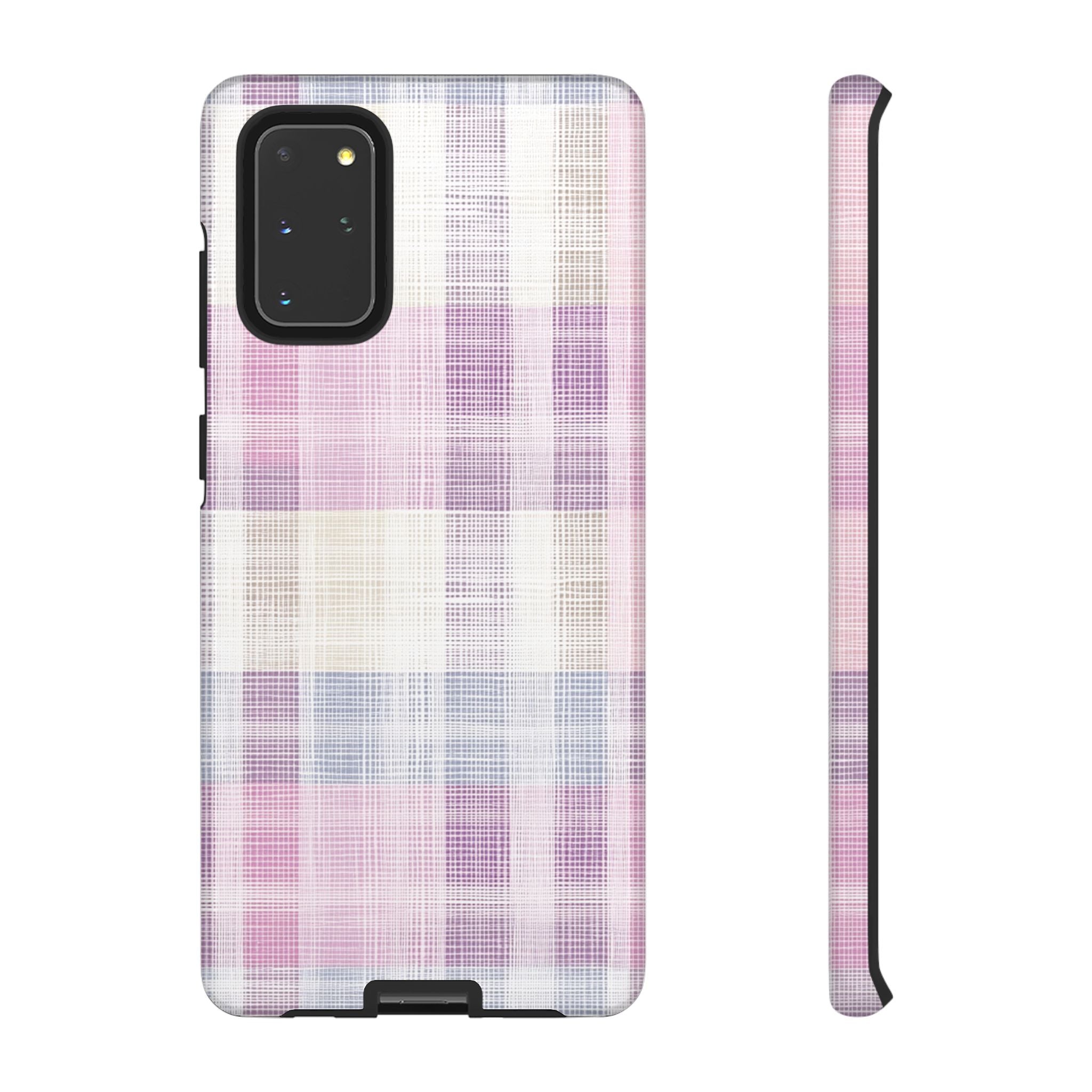 Pink Plaid Phone Case, Trendy Accessories, Birthday, Everyday Use, Tough Cases