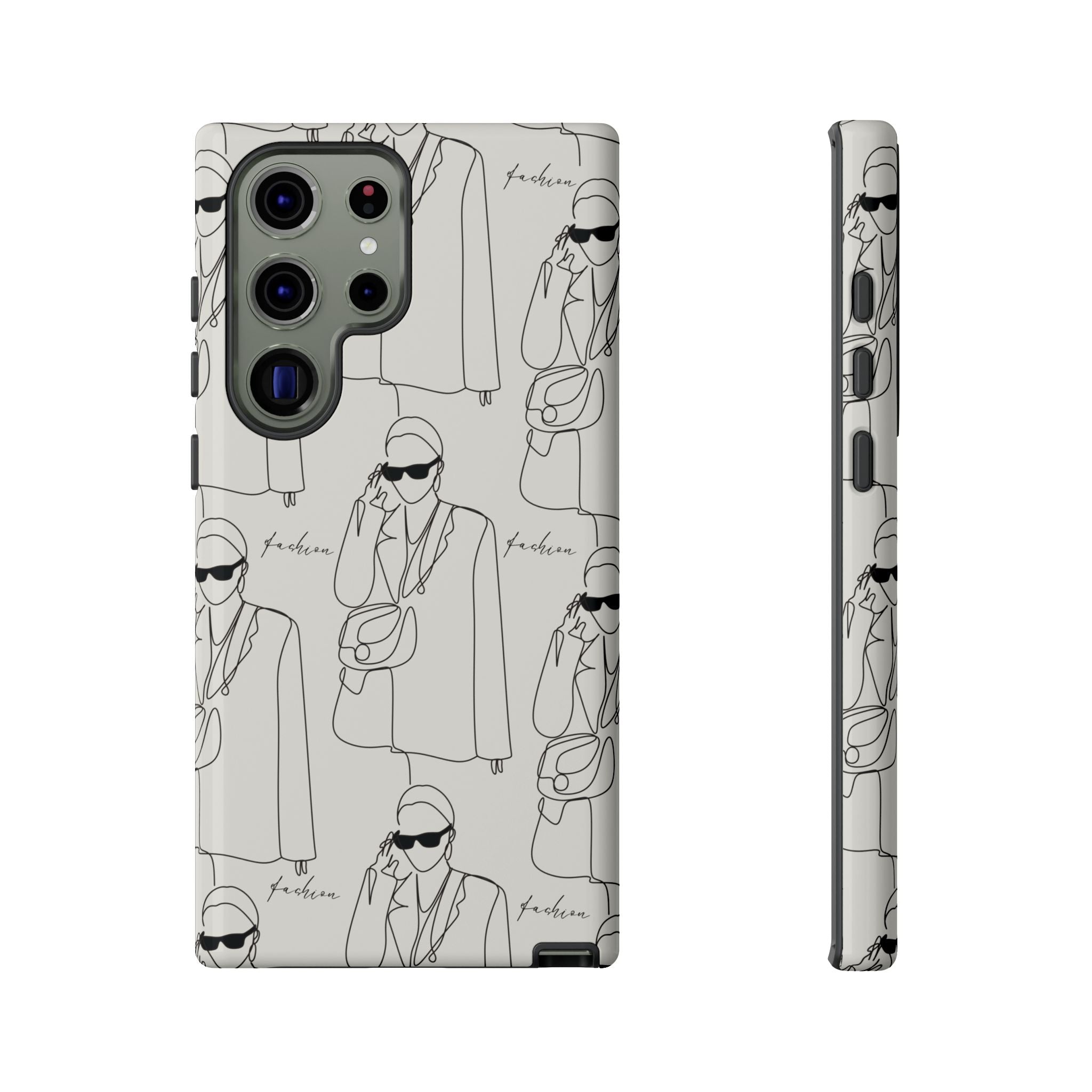 Fashion Sketch Phone Case — Minimalist Chic Designer Pattern
