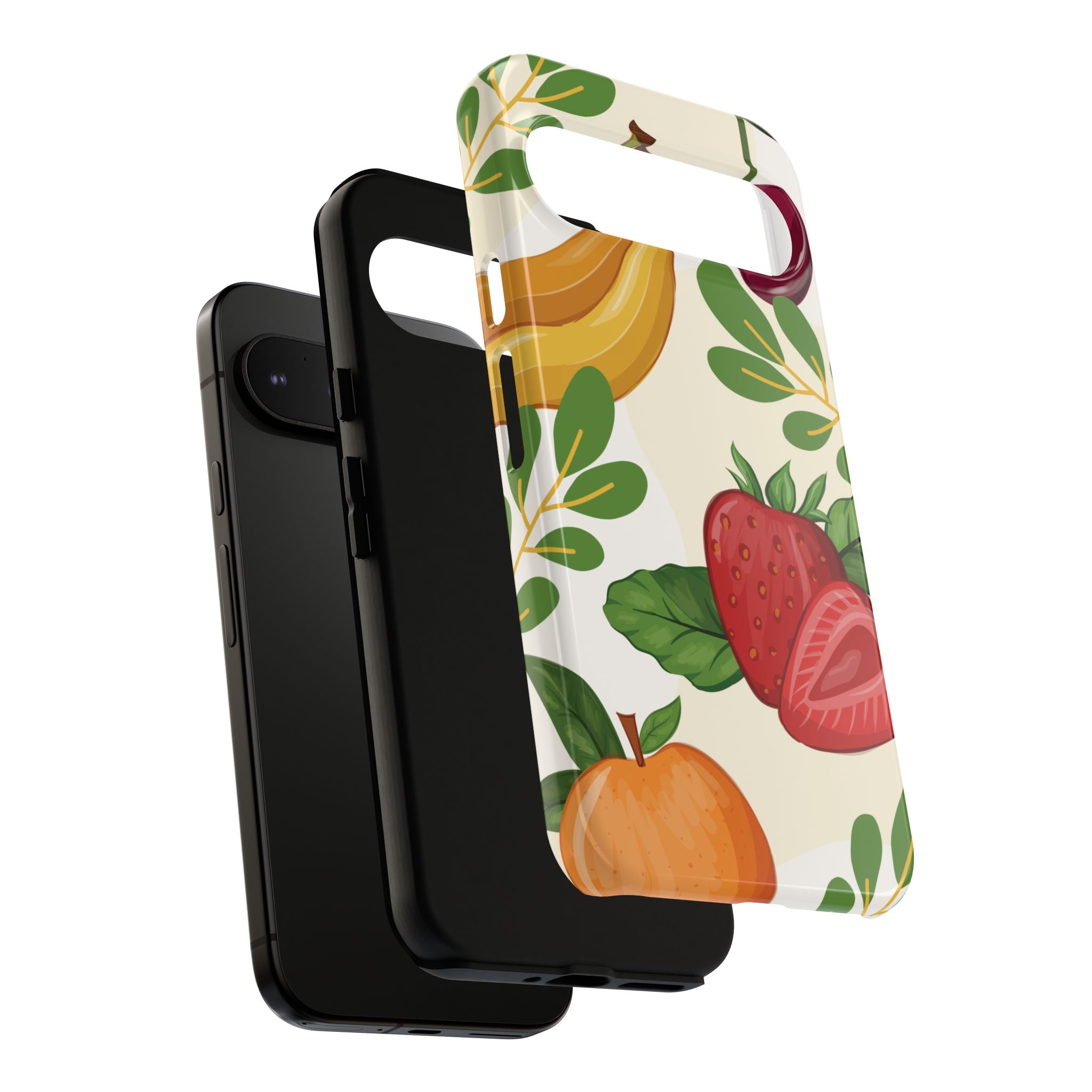 Fruit Pattern Tough Case — Floral Strawberry & Banana Phone Cover
