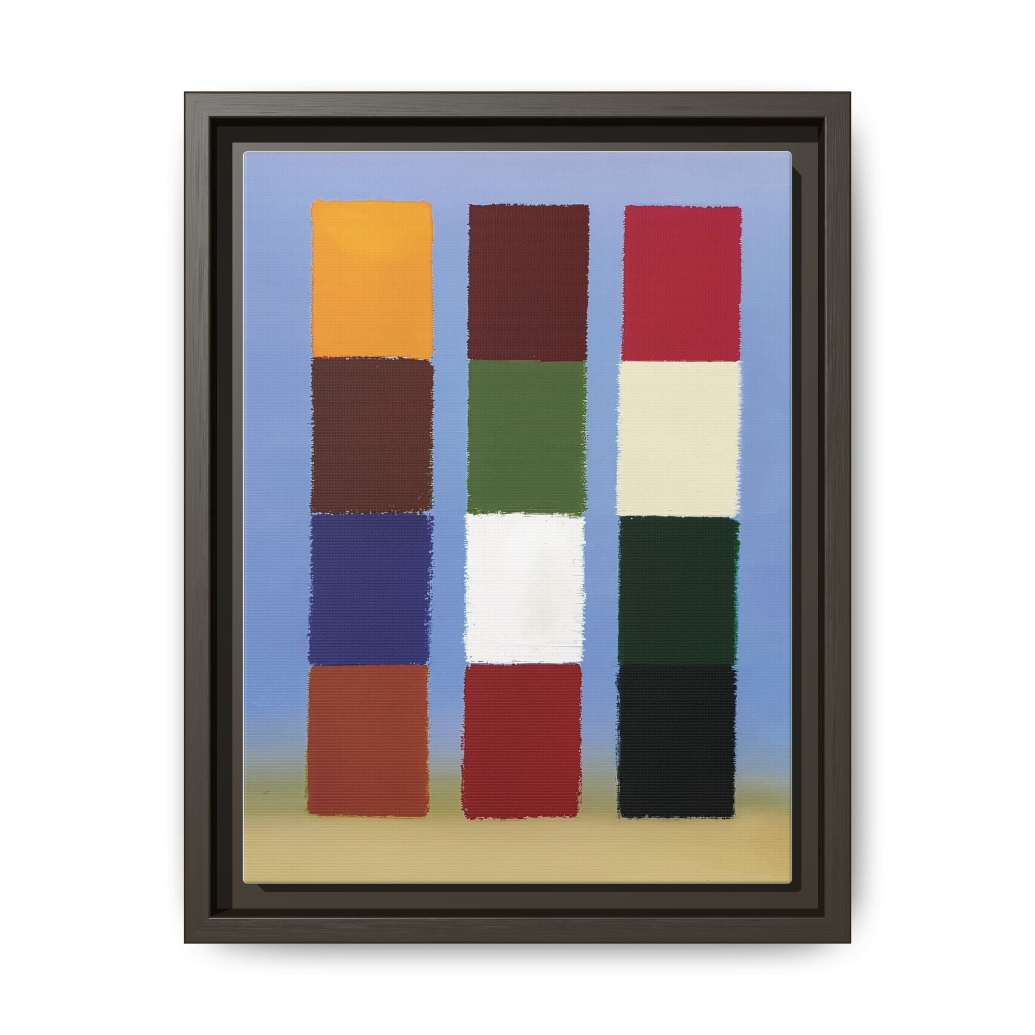 Framed Matte Canvas - Abstract Color Block Wall Art