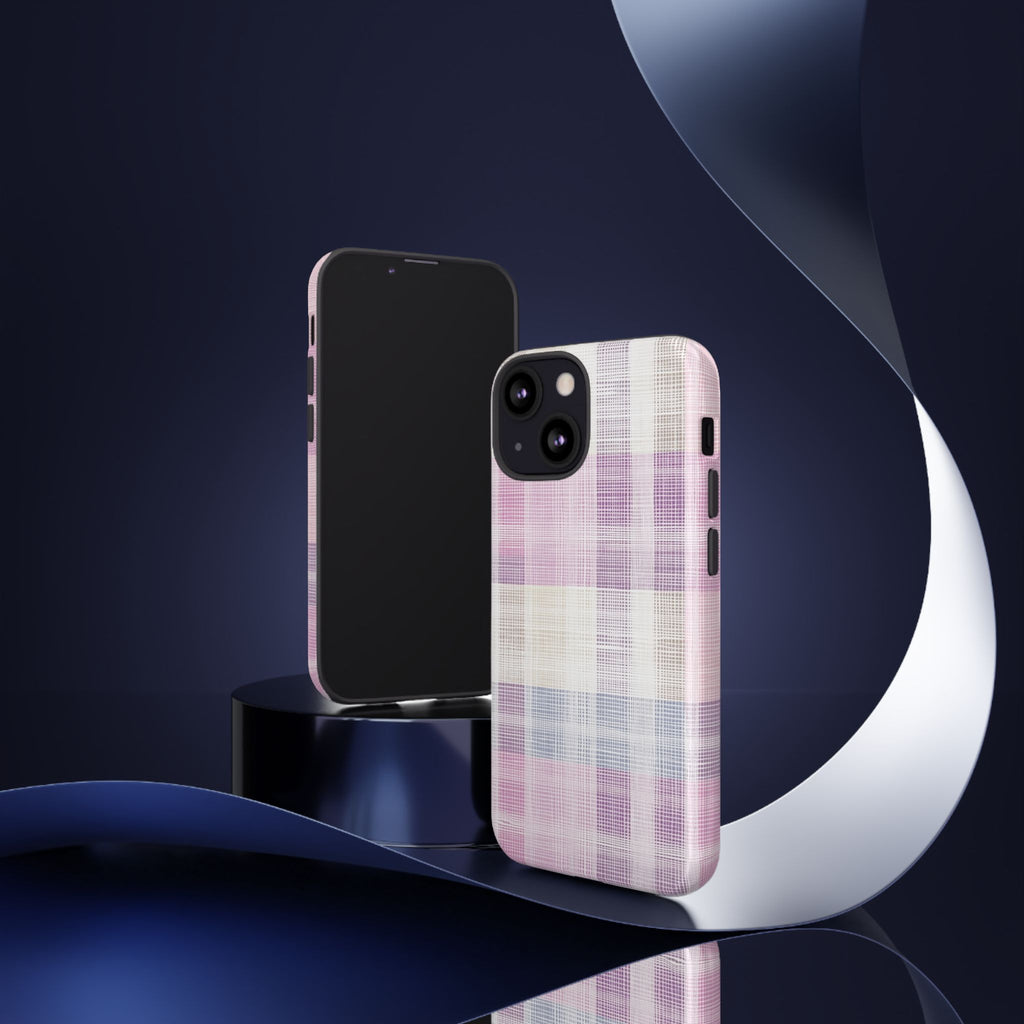 Pink Plaid Phone Case, Trendy Accessories, Birthday, Everyday Use, Tough Cases