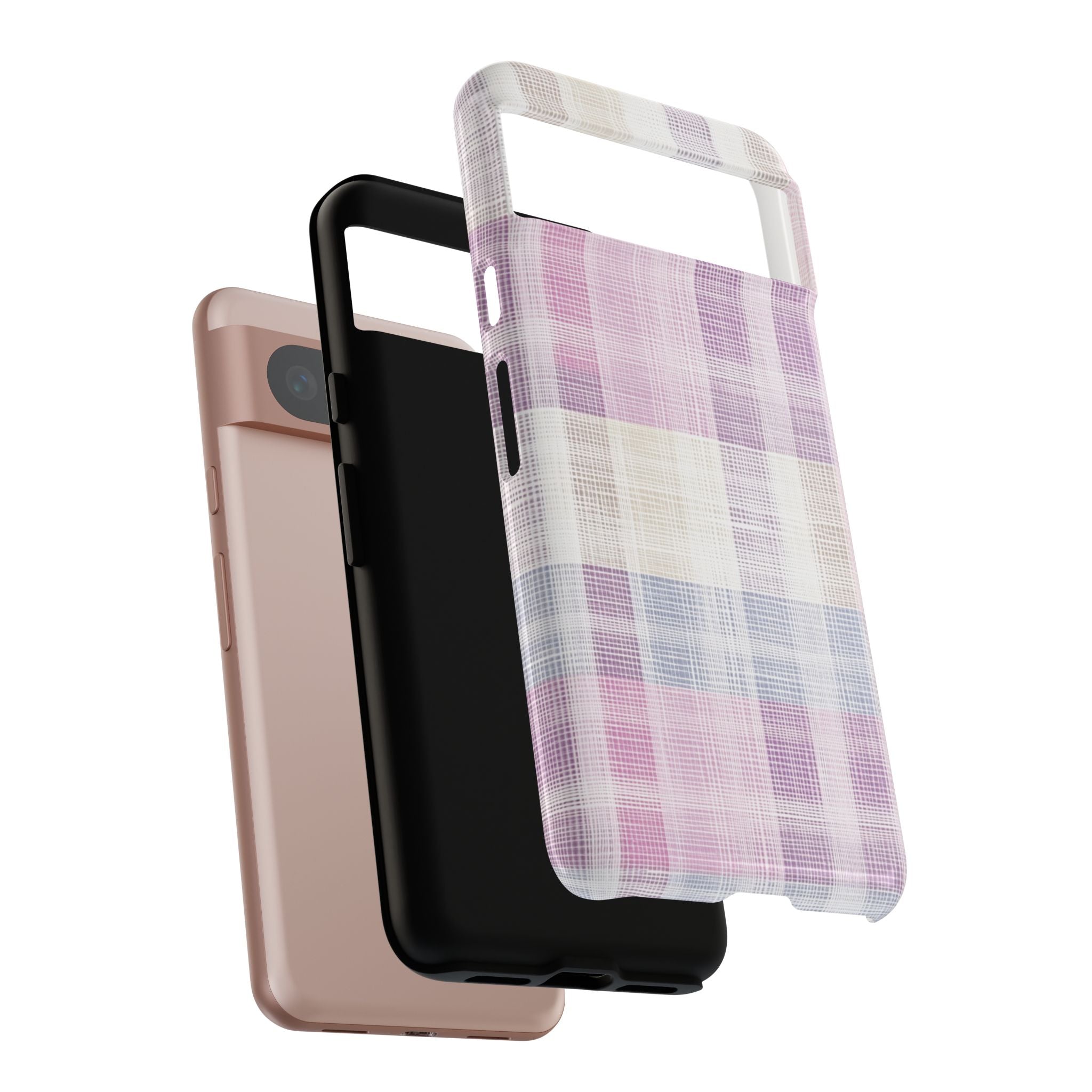 Pink Plaid Phone Case, Trendy Accessories, Birthday, Everyday Use, Tough Cases