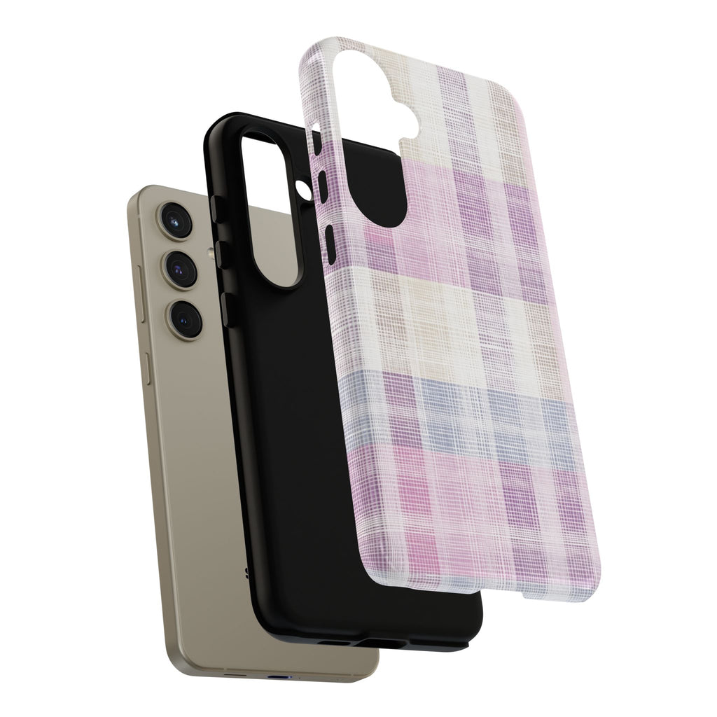Pink Plaid Phone Case, Trendy Accessories, Birthday, Everyday Use, Tough Cases