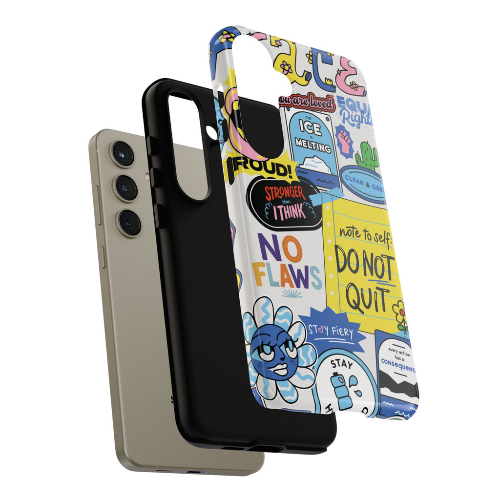 Sticker Collage Phone Case — Motivational "Do Not Quit" Protective Cover