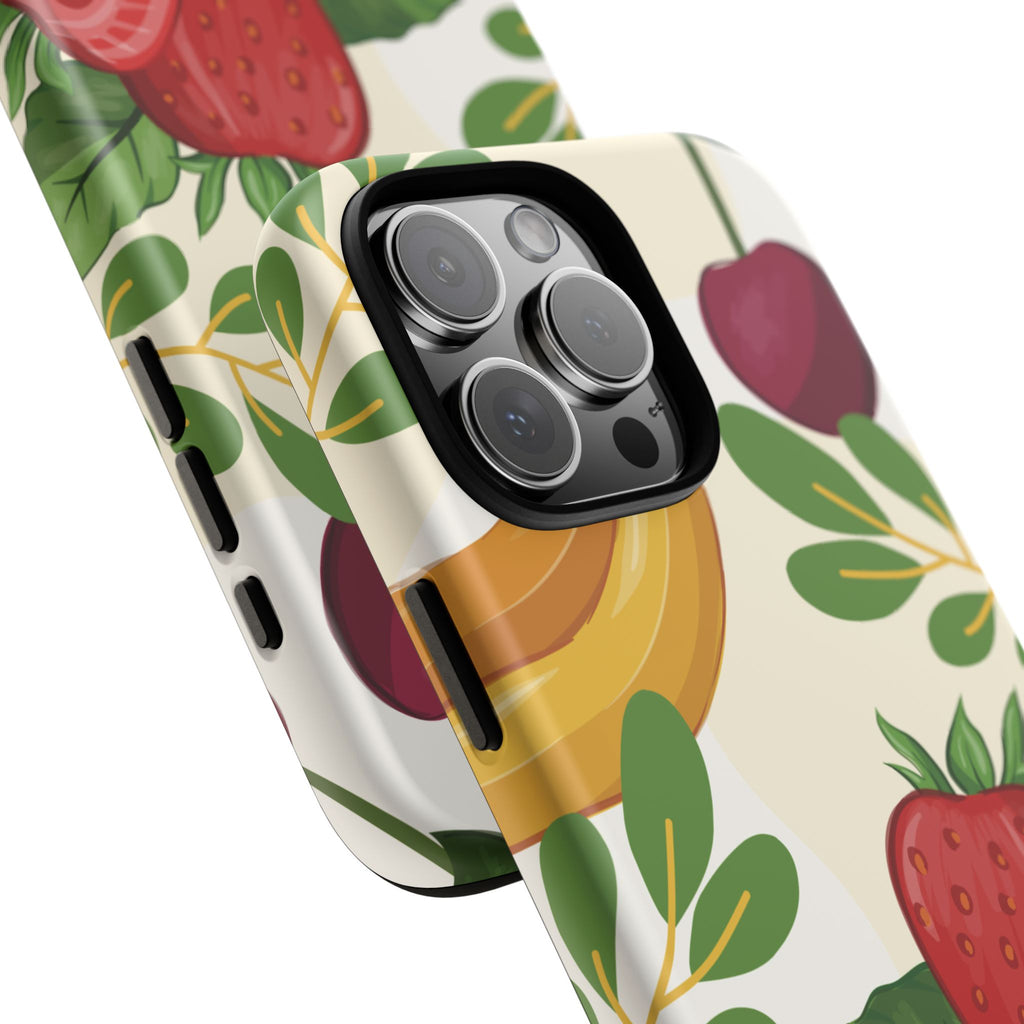 Fruit Pattern Tough Case — Floral Strawberry & Banana Phone Cover
