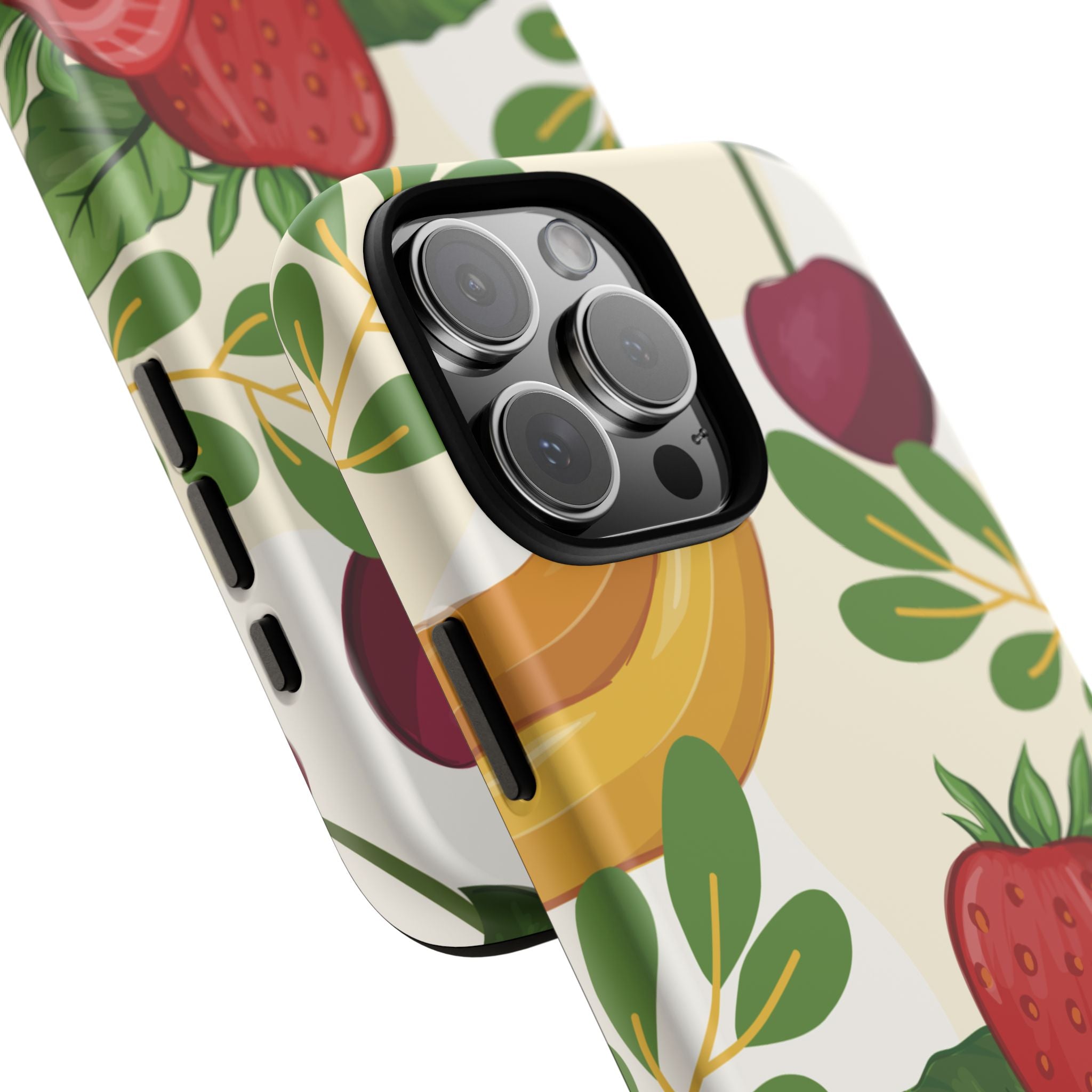 Fruit Pattern Tough Case — Floral Strawberry & Banana Phone Cover