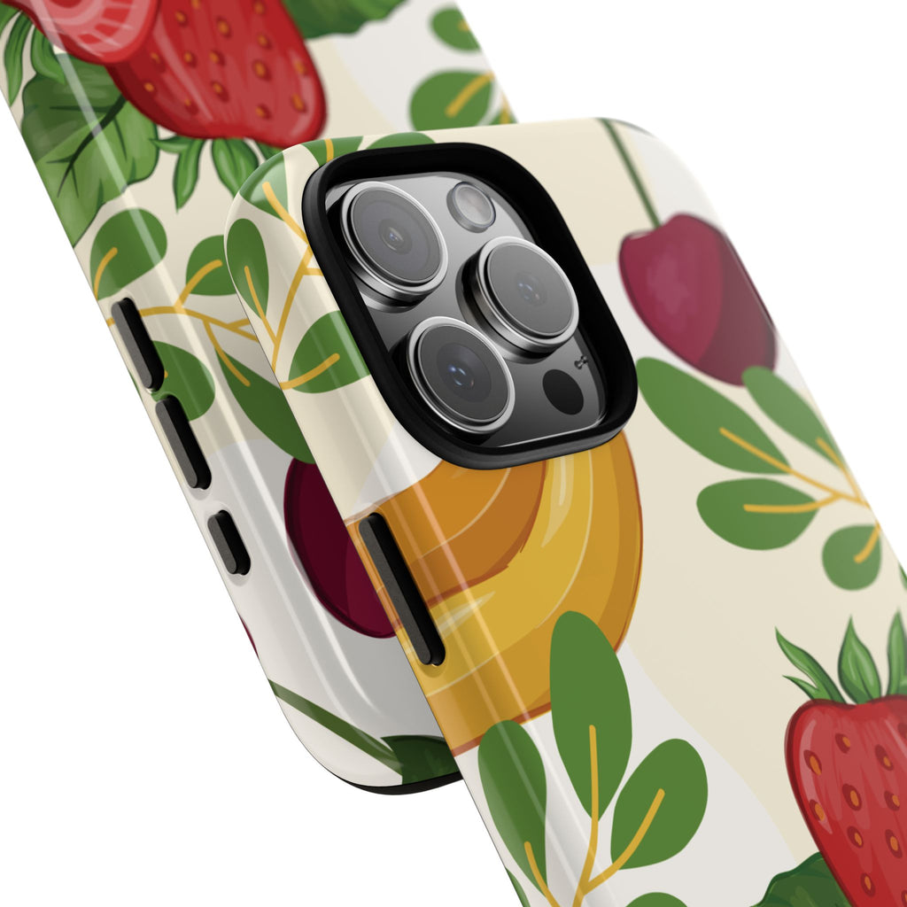 Fruit Pattern Tough Case — Floral Strawberry & Banana Phone Cover