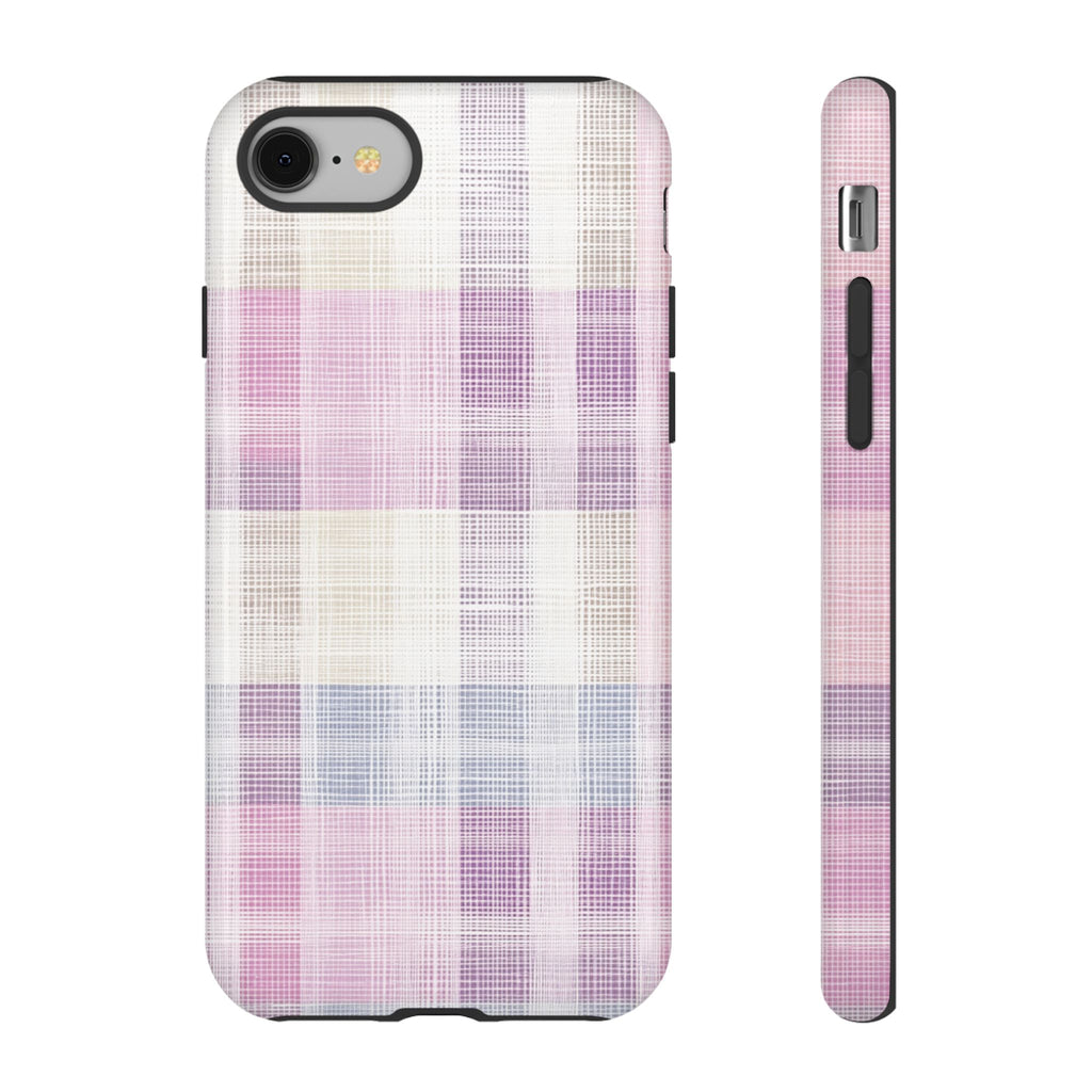 Pink Plaid Phone Case, Trendy Accessories, Birthday, Everyday Use, Tough Cases