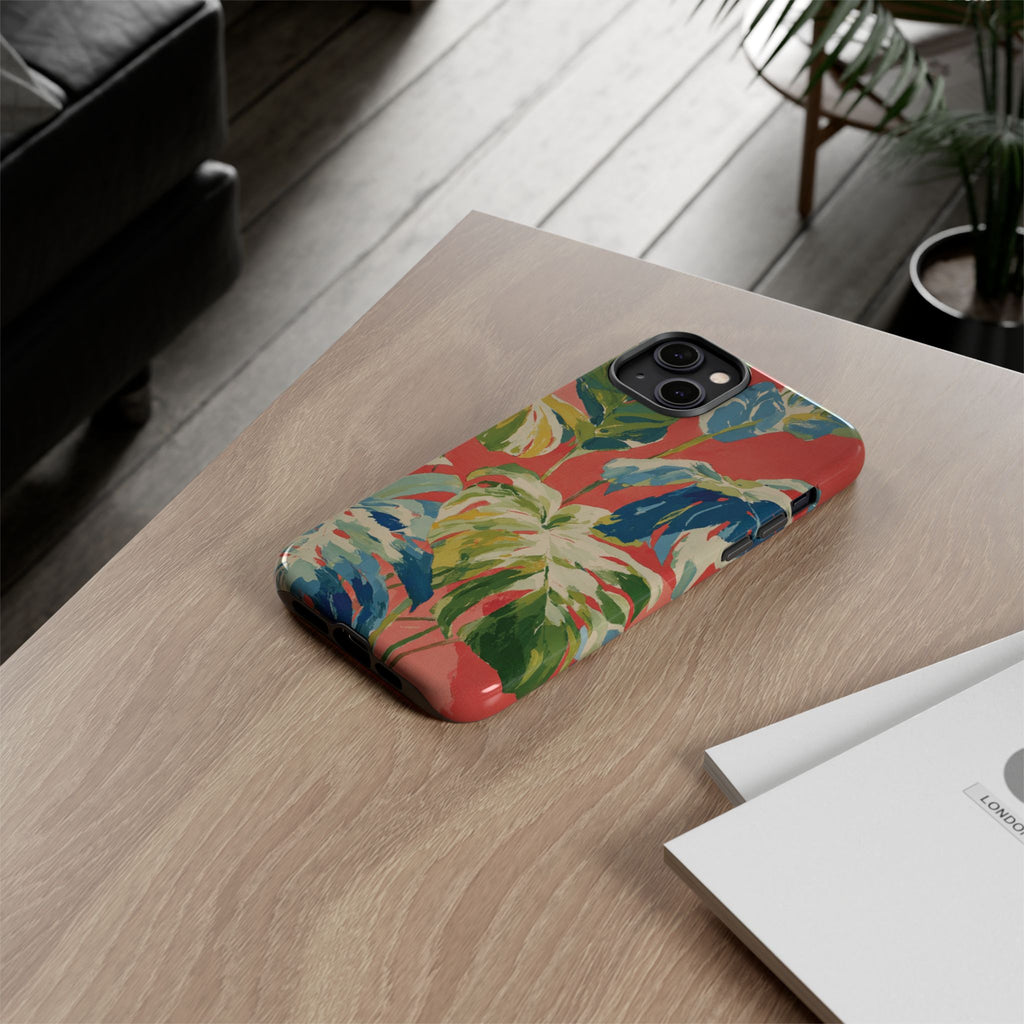 Tropical Phone Case, Floral Tough Case, Vibrant Phone Cover for Summer