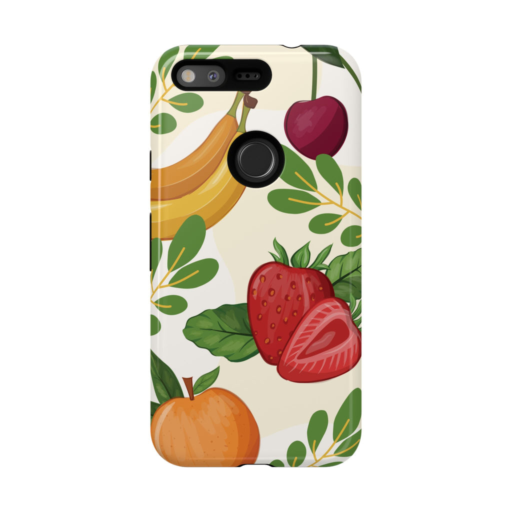 Fruit Pattern Tough Case — Floral Strawberry & Banana Phone Cover