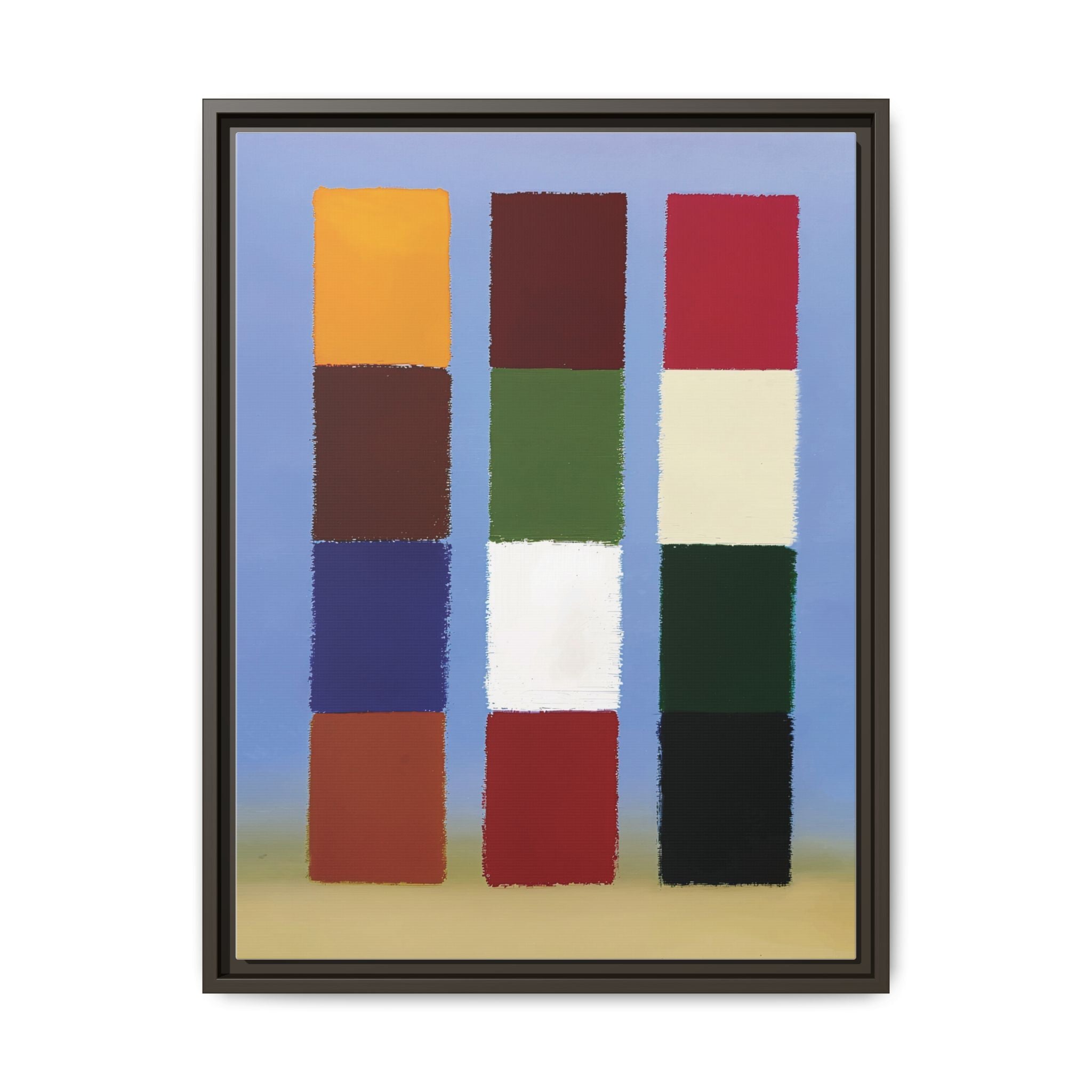 Framed Matte Canvas - Abstract Color Block Wall Art