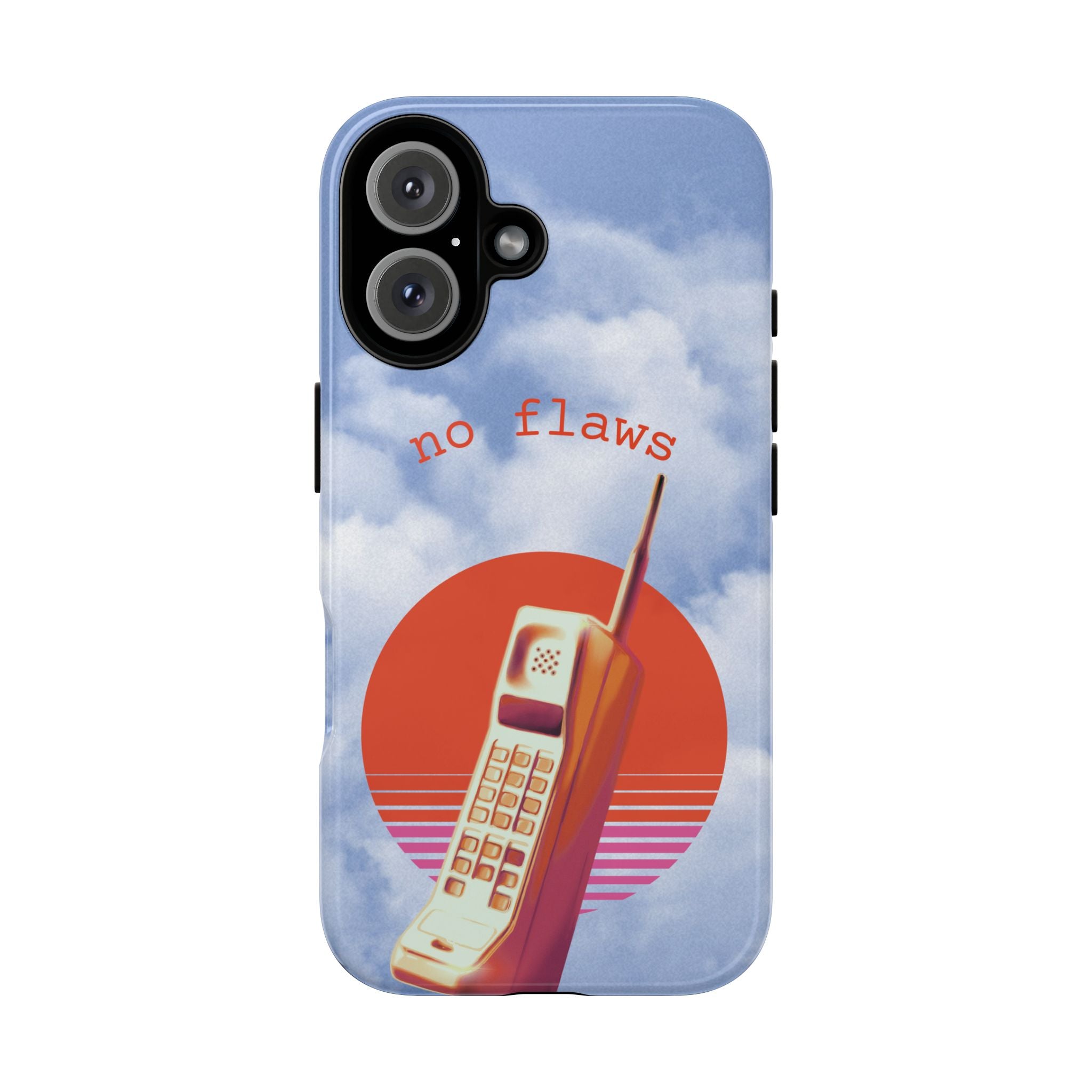 Retro “No Flaws” Phone Tough Case — Vintage 90s Aesthetic Protective Phone Case