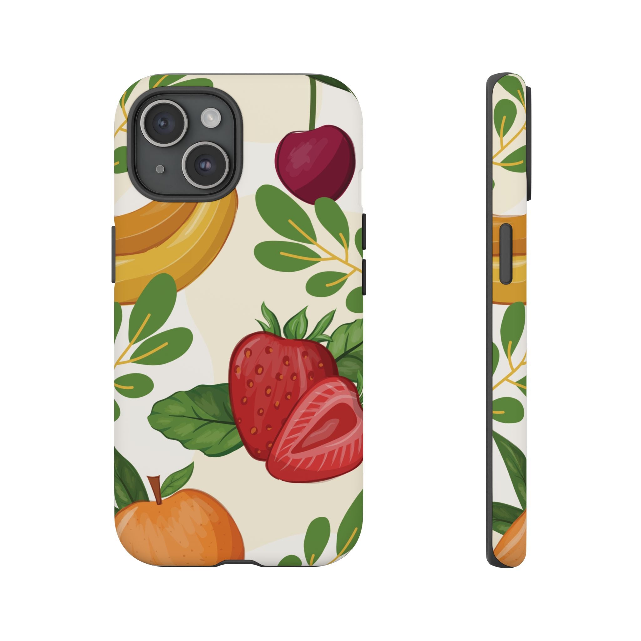 Fruit Pattern Tough Case — Floral Strawberry & Banana Phone Cover