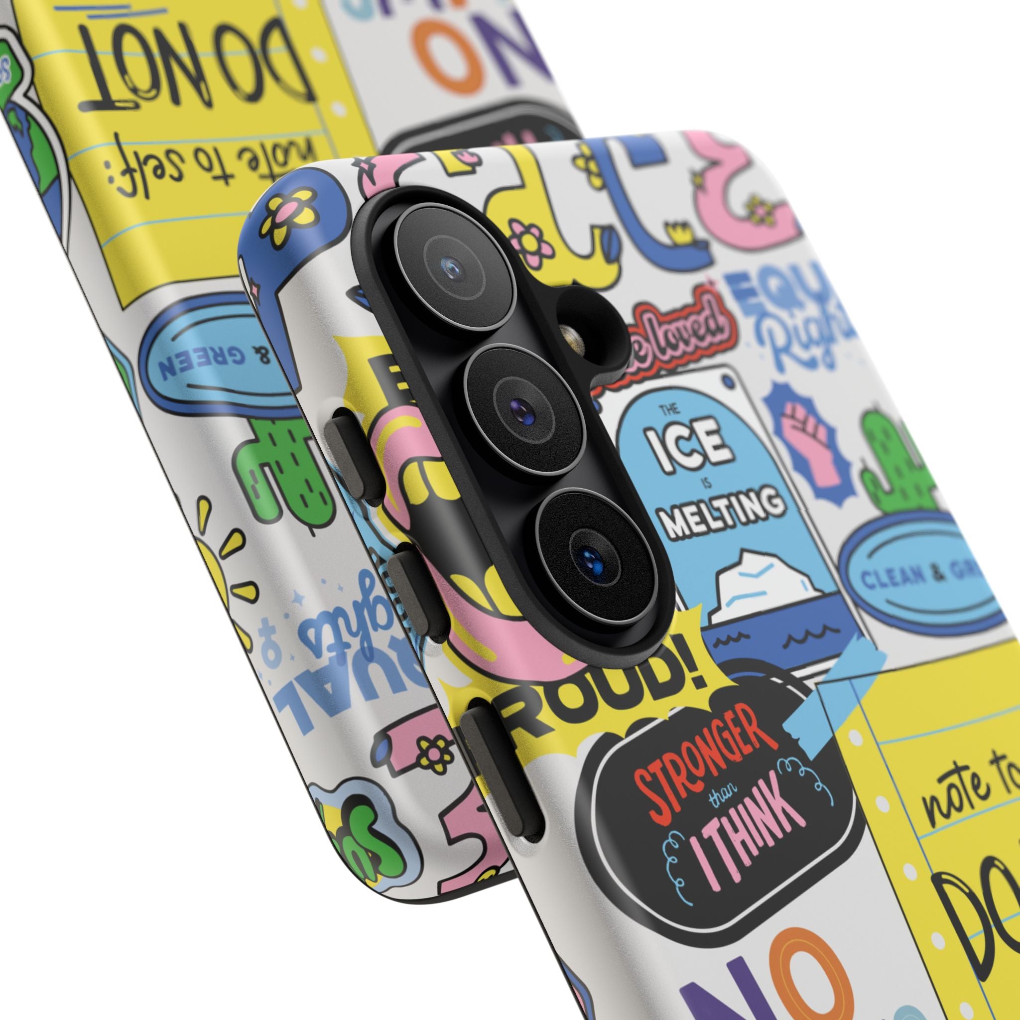 Sticker Collage Phone Case — Motivational "Do Not Quit" Protective Cover