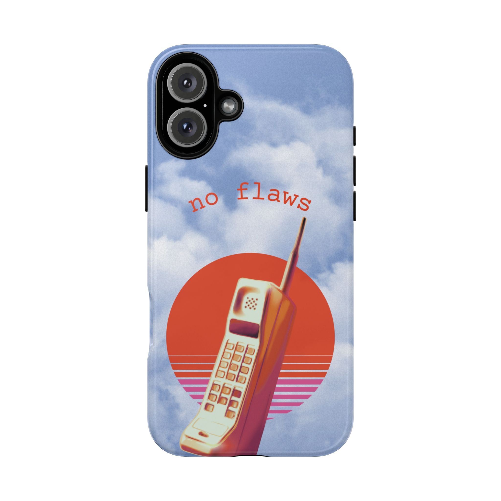 Retro “No Flaws” Phone Tough Case — Vintage 90s Aesthetic Protective Phone Case