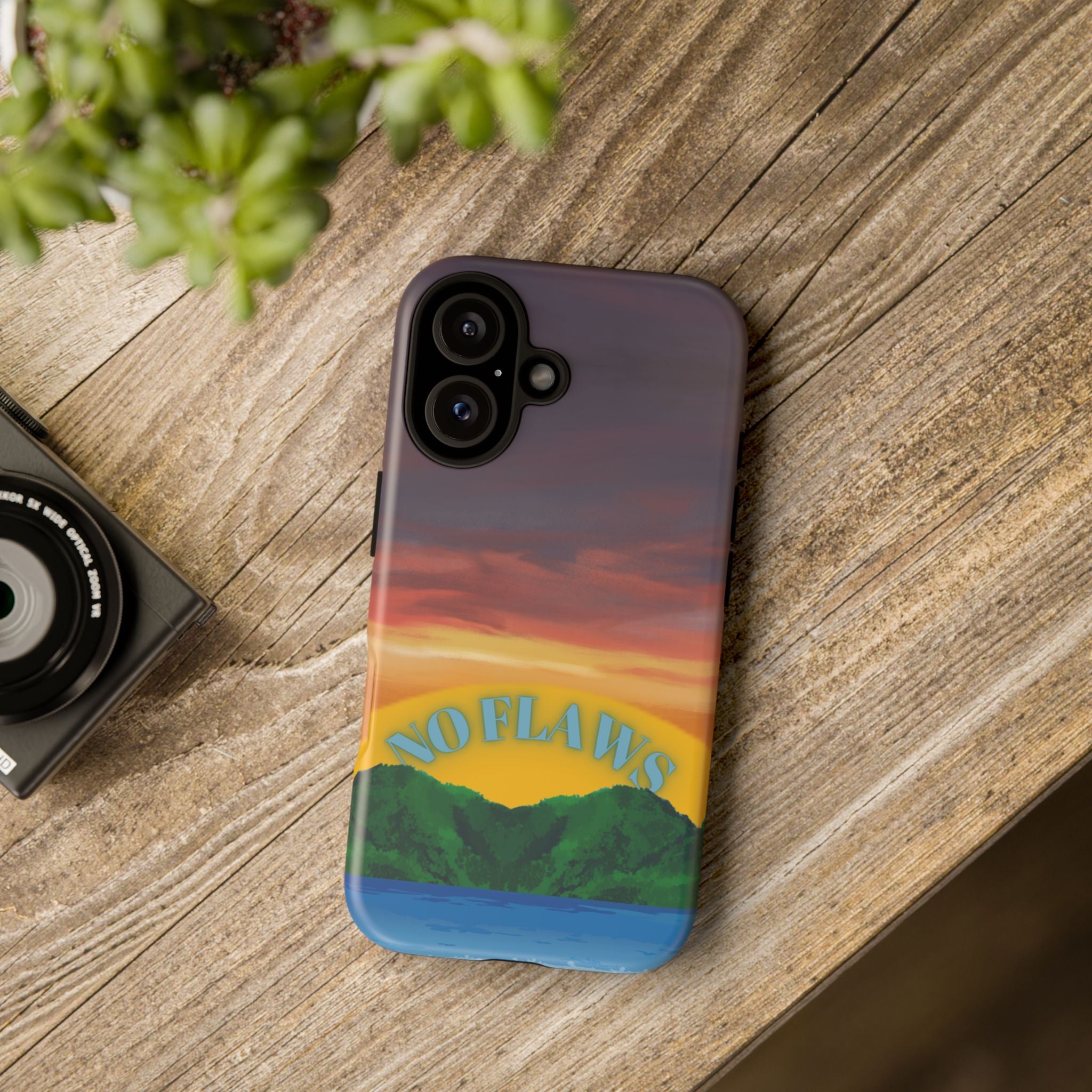 Sunset 'No Flaws' Tough Phone Case — Tropical Beach Protective Cover