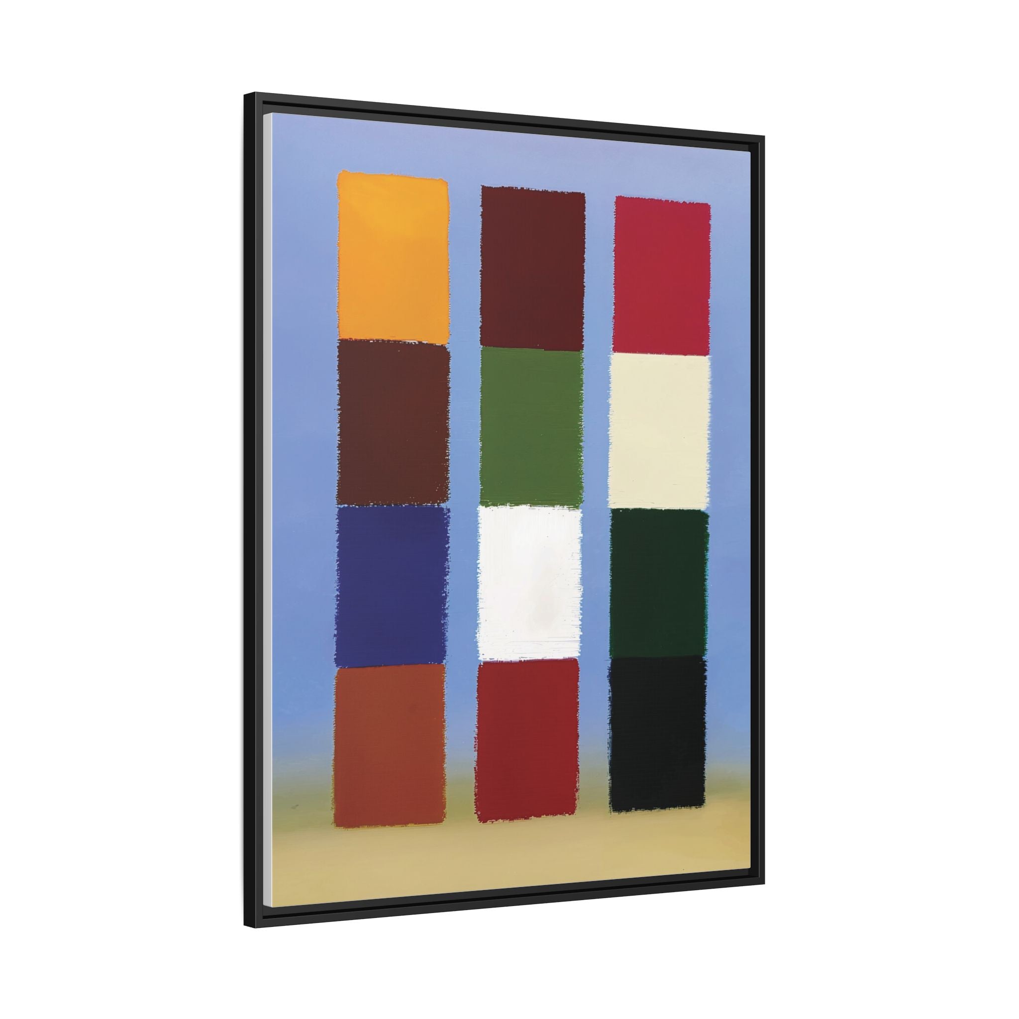 Framed Matte Canvas - Abstract Color Block Wall Art