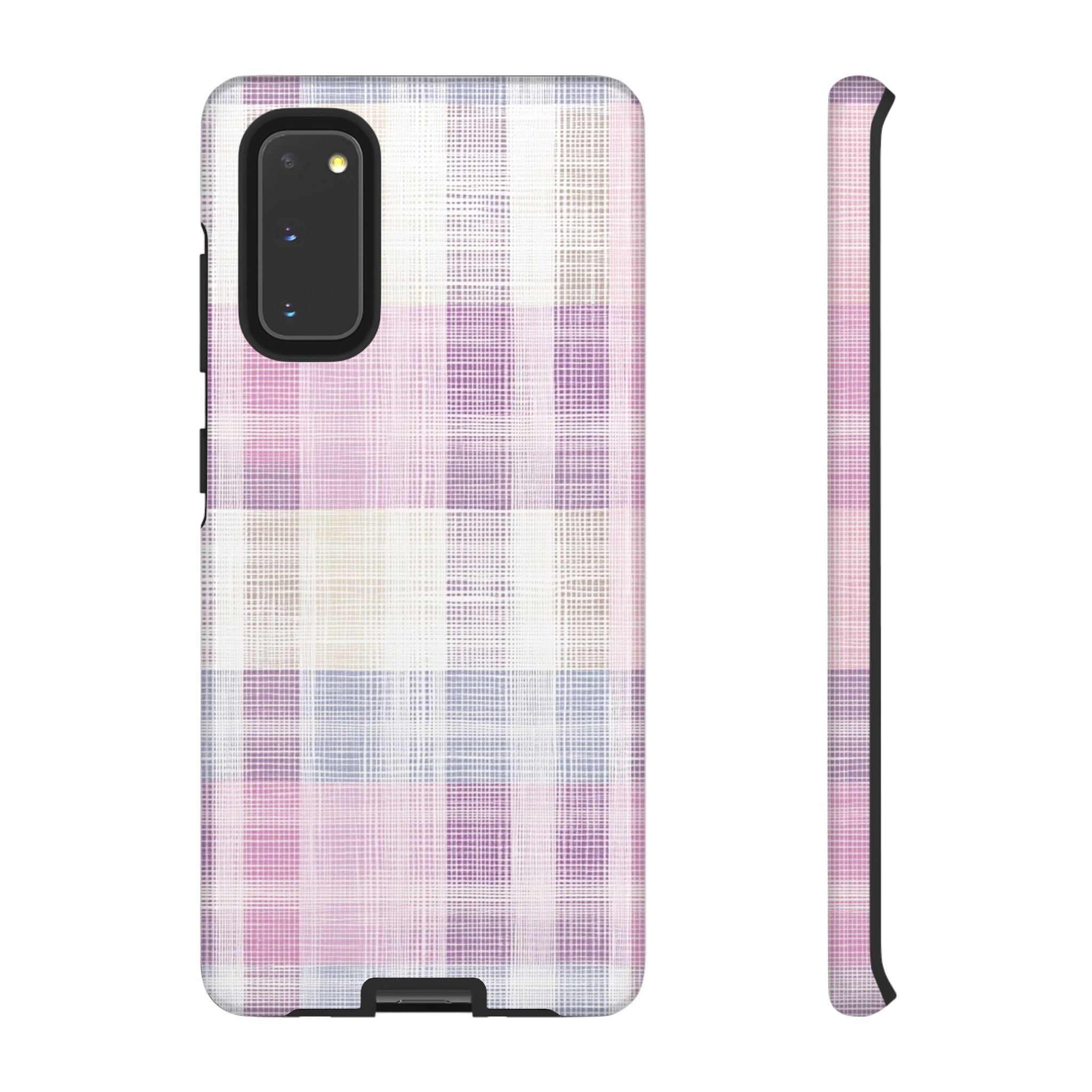 Pink Plaid Phone Case, Trendy Accessories, Birthday, Everyday Use, Tough Cases