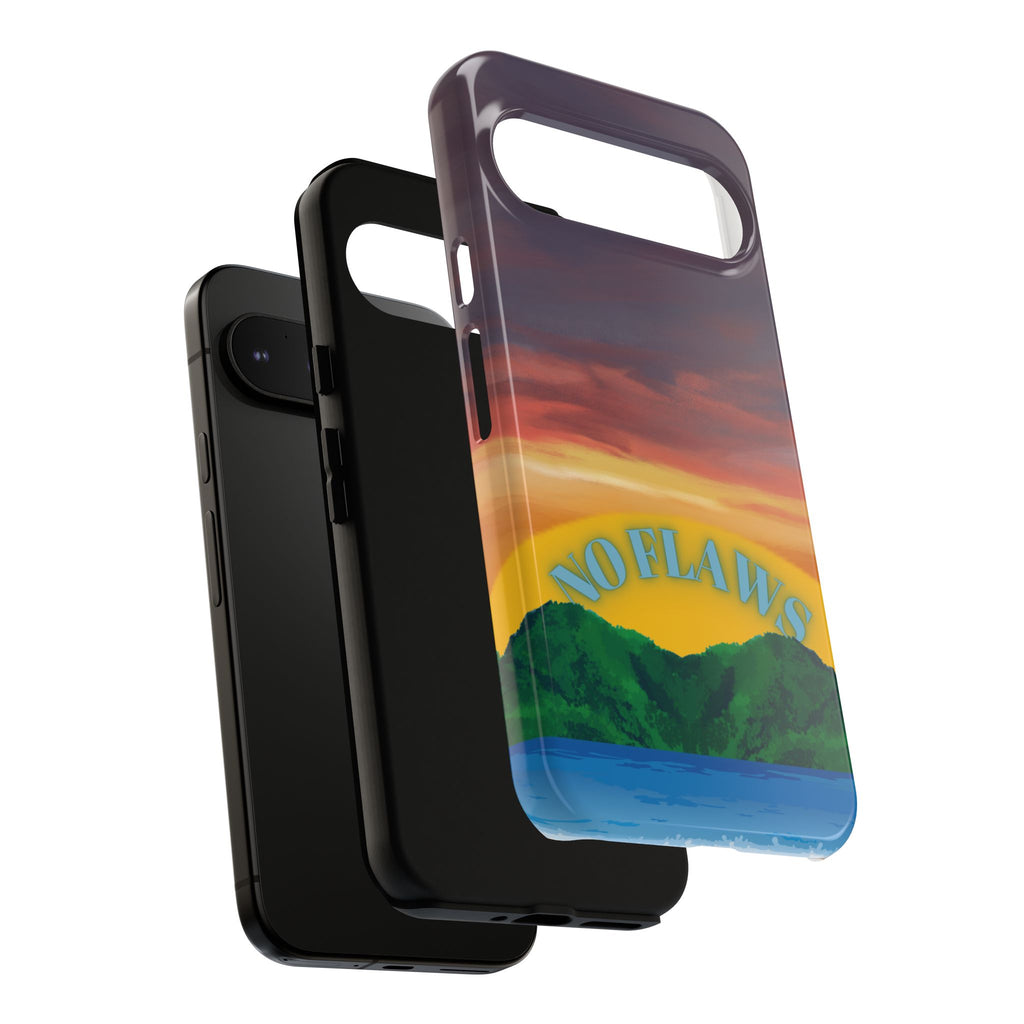 Sunset 'No Flaws' Tough Phone Case — Tropical Beach Protective Cover