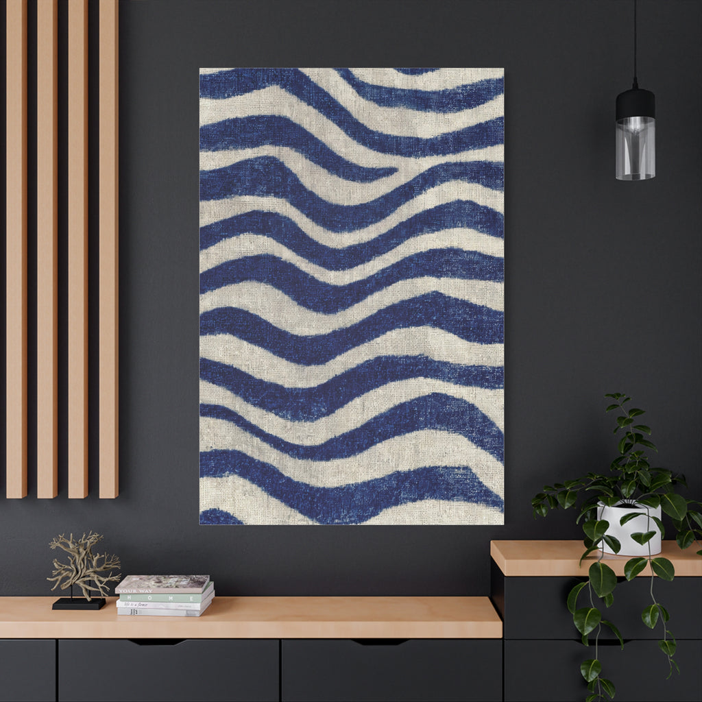 Abstract Blue Wave Canvas Print — Stretched Matte Wall Art