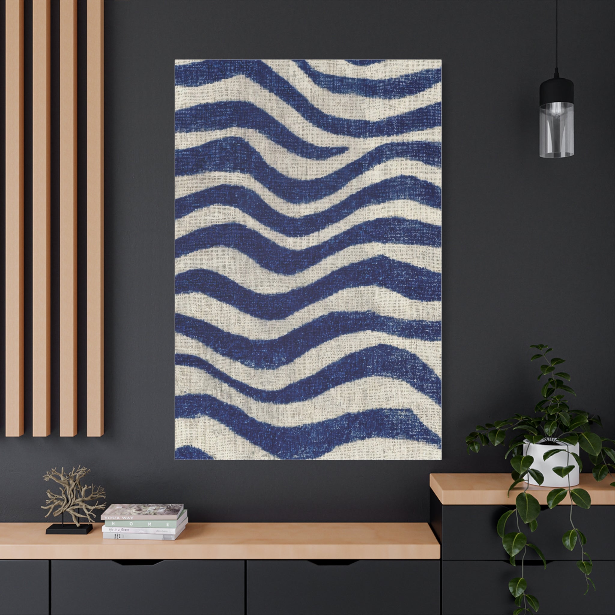 Abstract Blue Wave Canvas Print — Stretched Matte Wall Art