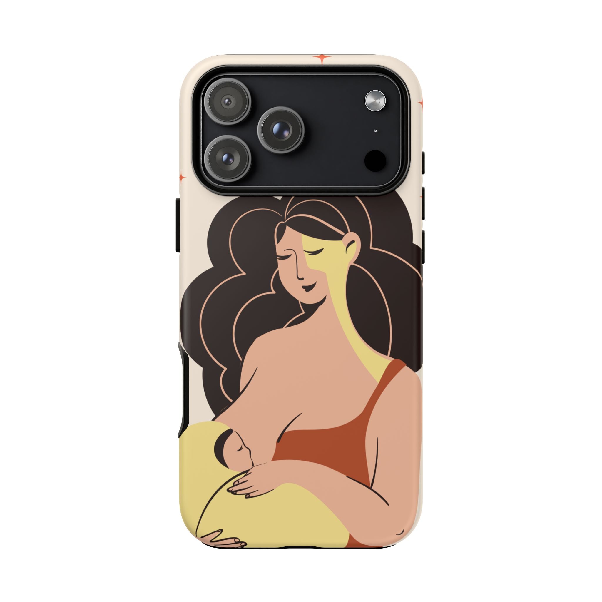 Mother Nursing Baby Illustration, Soft Pastel Mom & Child Protective Cover