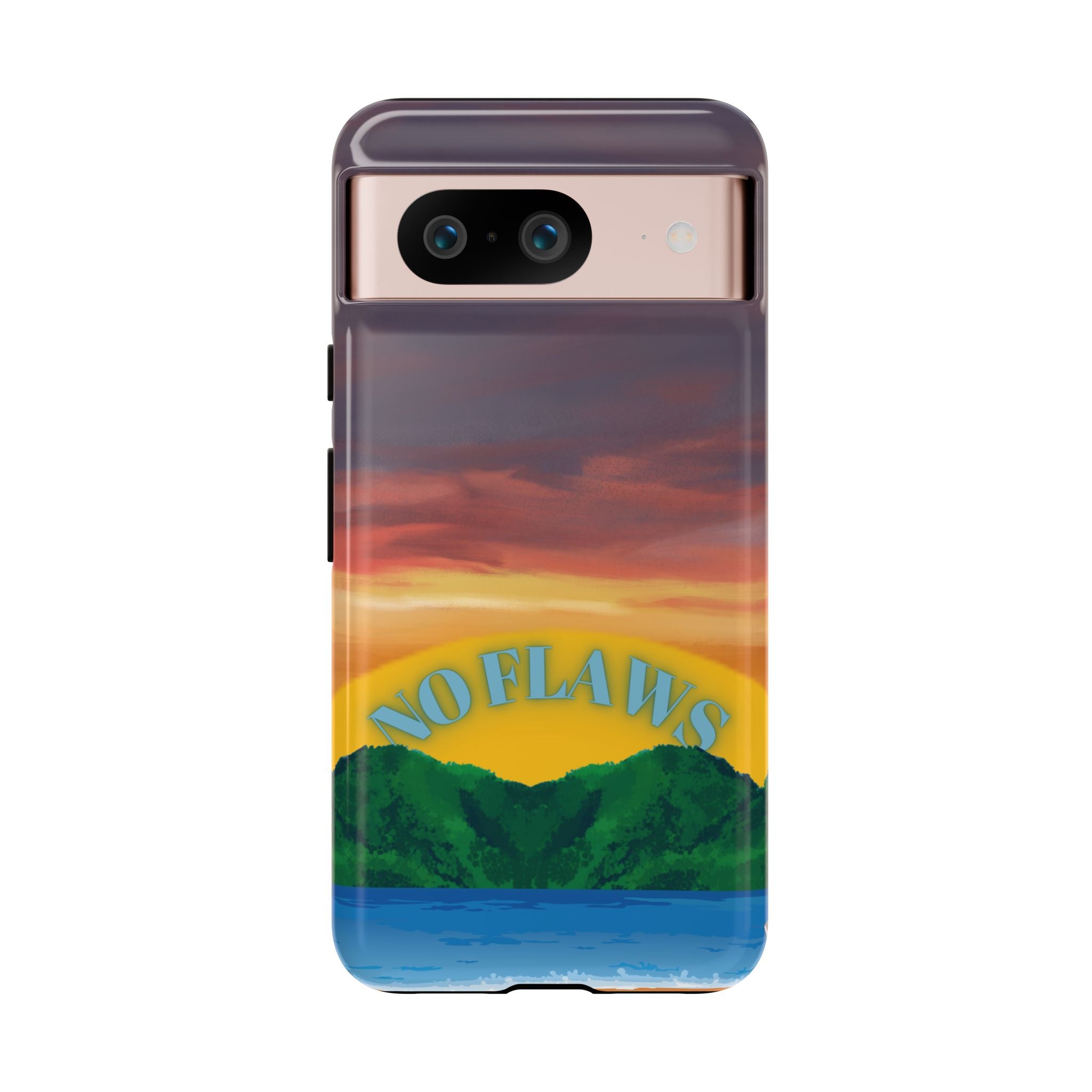 Sunset 'No Flaws' Tough Phone Case — Tropical Beach Protective Cover