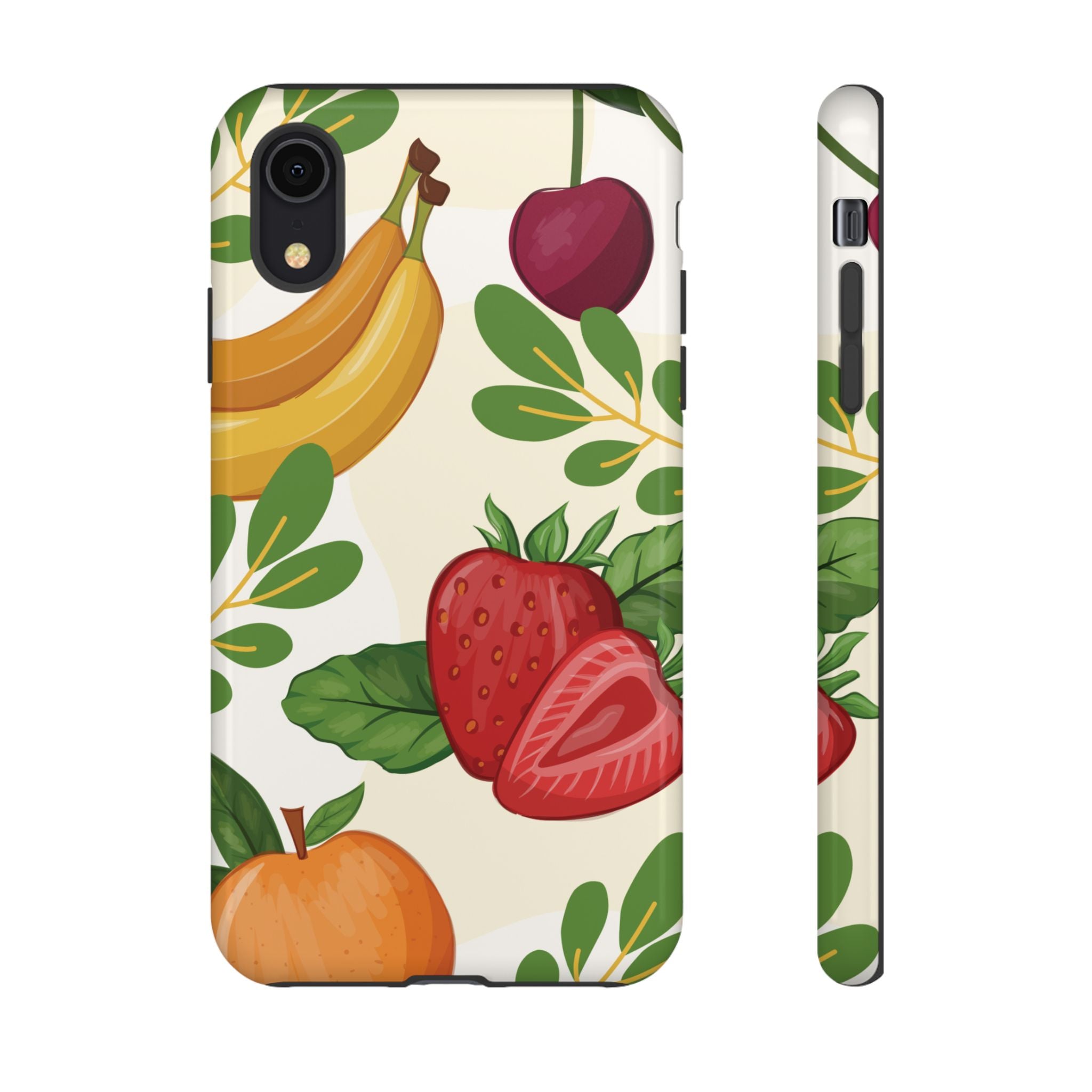 Fruit Pattern Tough Case — Floral Strawberry & Banana Phone Cover