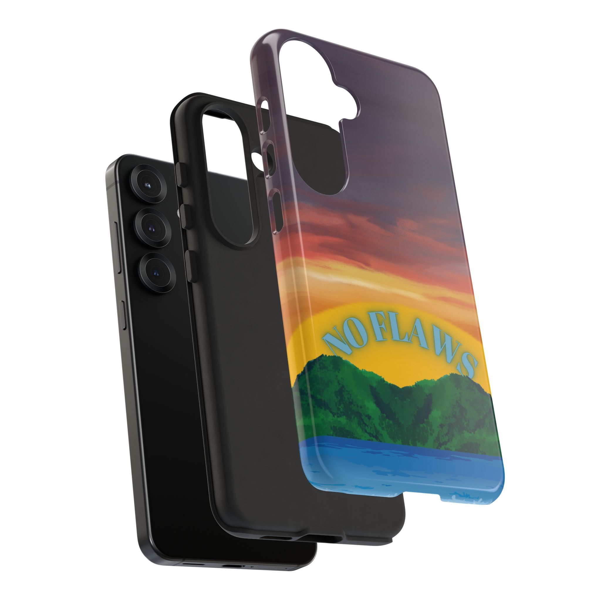 Sunset 'No Flaws' Tough Phone Case — Tropical Beach Protective Cover