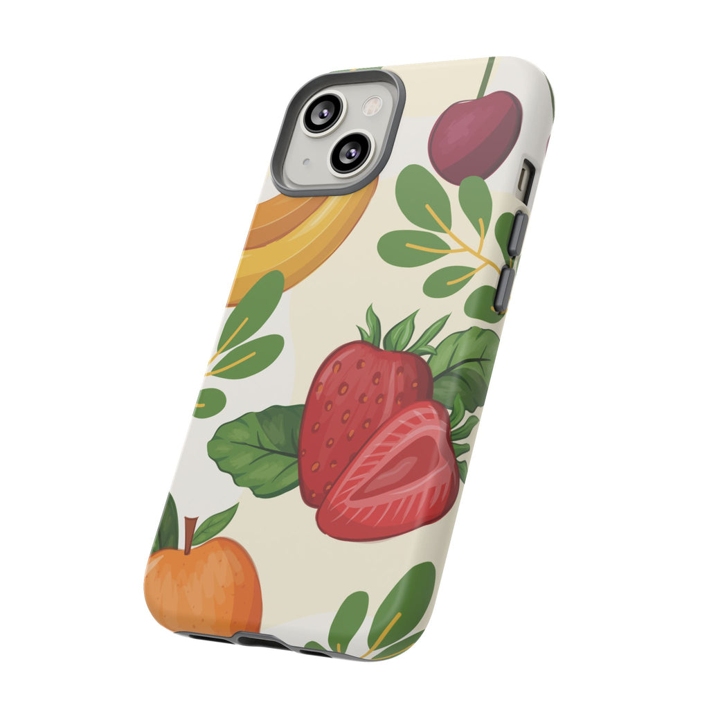 Fruit Pattern Tough Case — Floral Strawberry & Banana Phone Cover