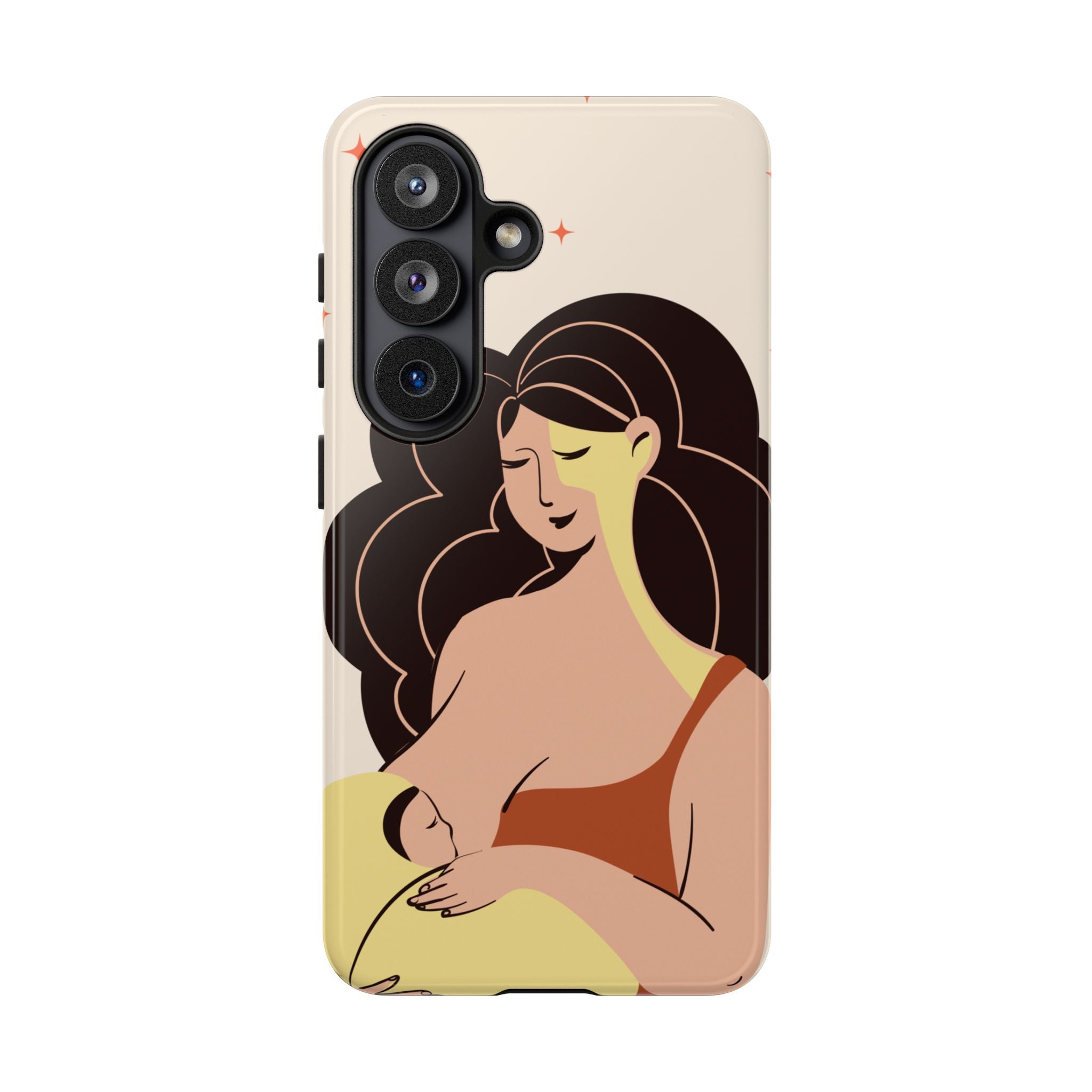 Mother Nursing Baby Illustration, Soft Pastel Mom & Child Protective Cover