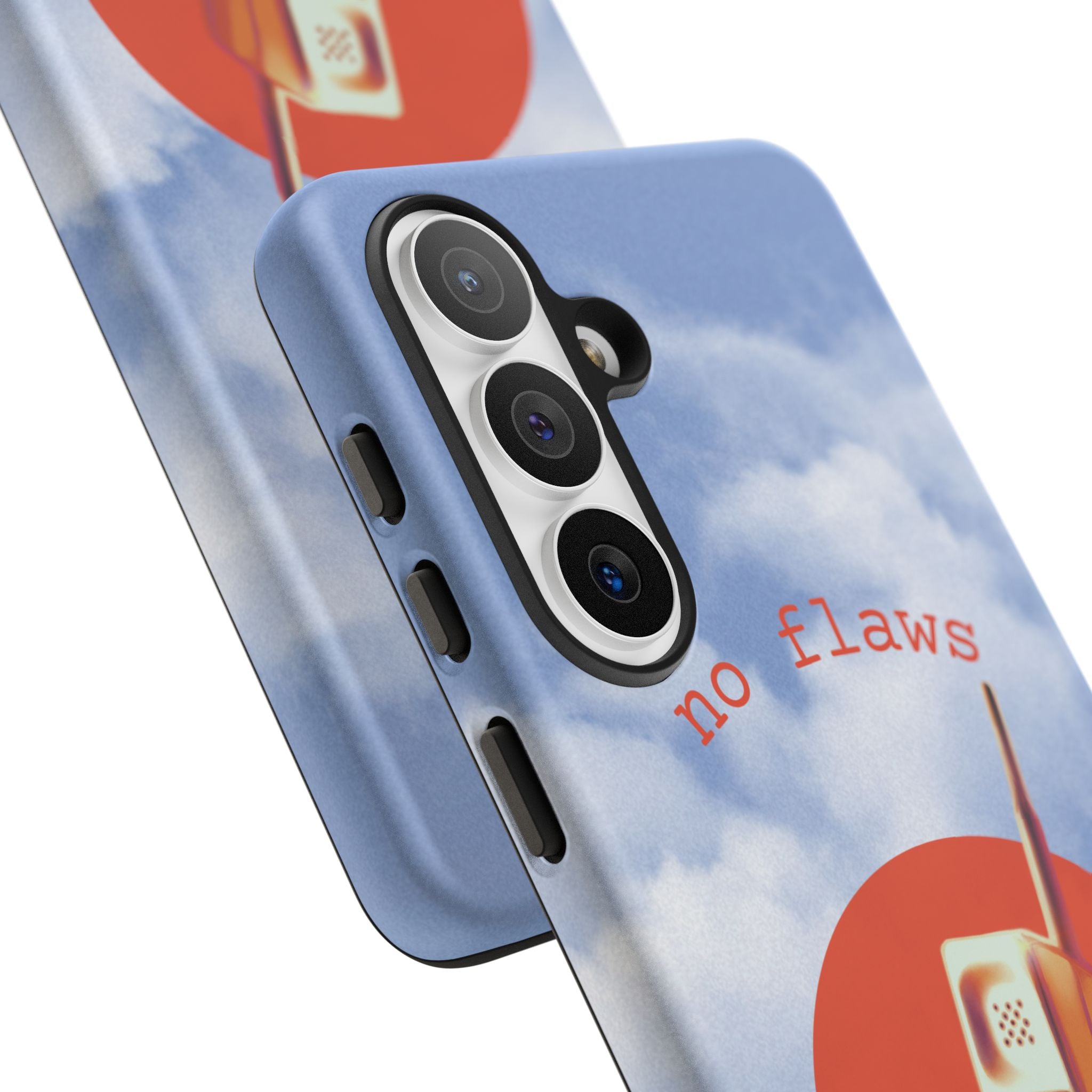 Retro “No Flaws” Phone Tough Case — Vintage 90s Aesthetic Protective Phone Case