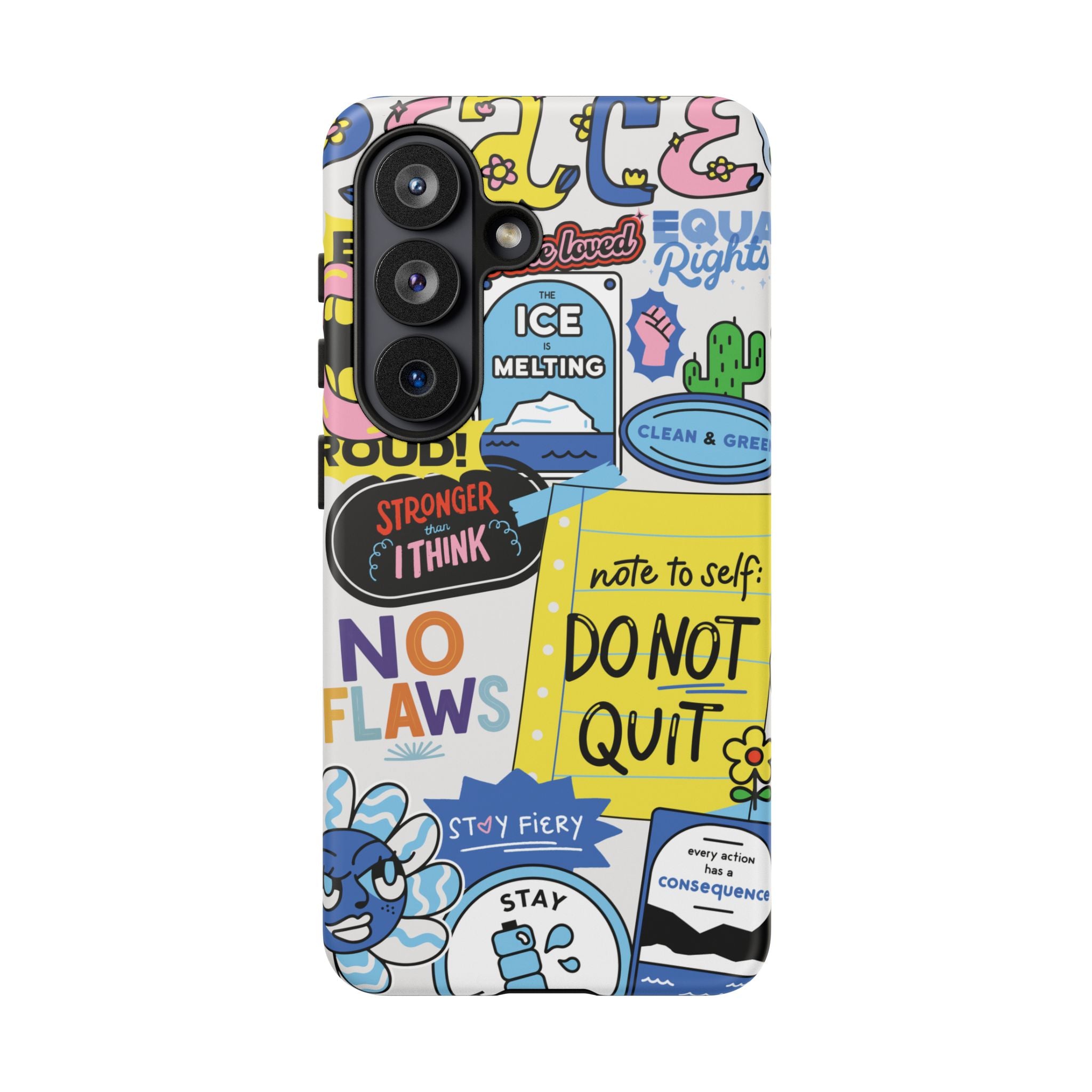 Sticker Collage Phone Case — Motivational "Do Not Quit" Protective Cover