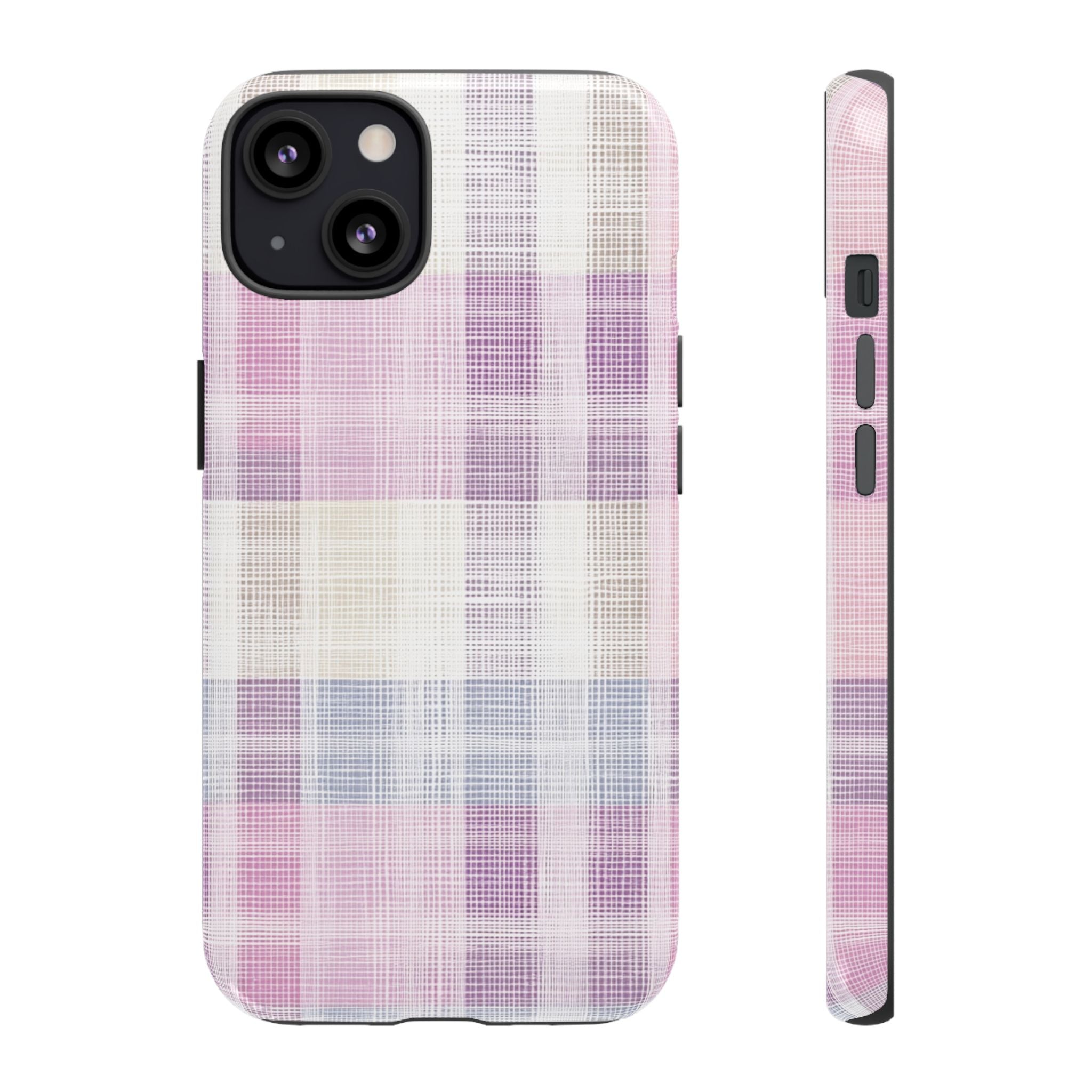 Pink Plaid Phone Case, Trendy Accessories, Birthday, Everyday Use, Tough Cases