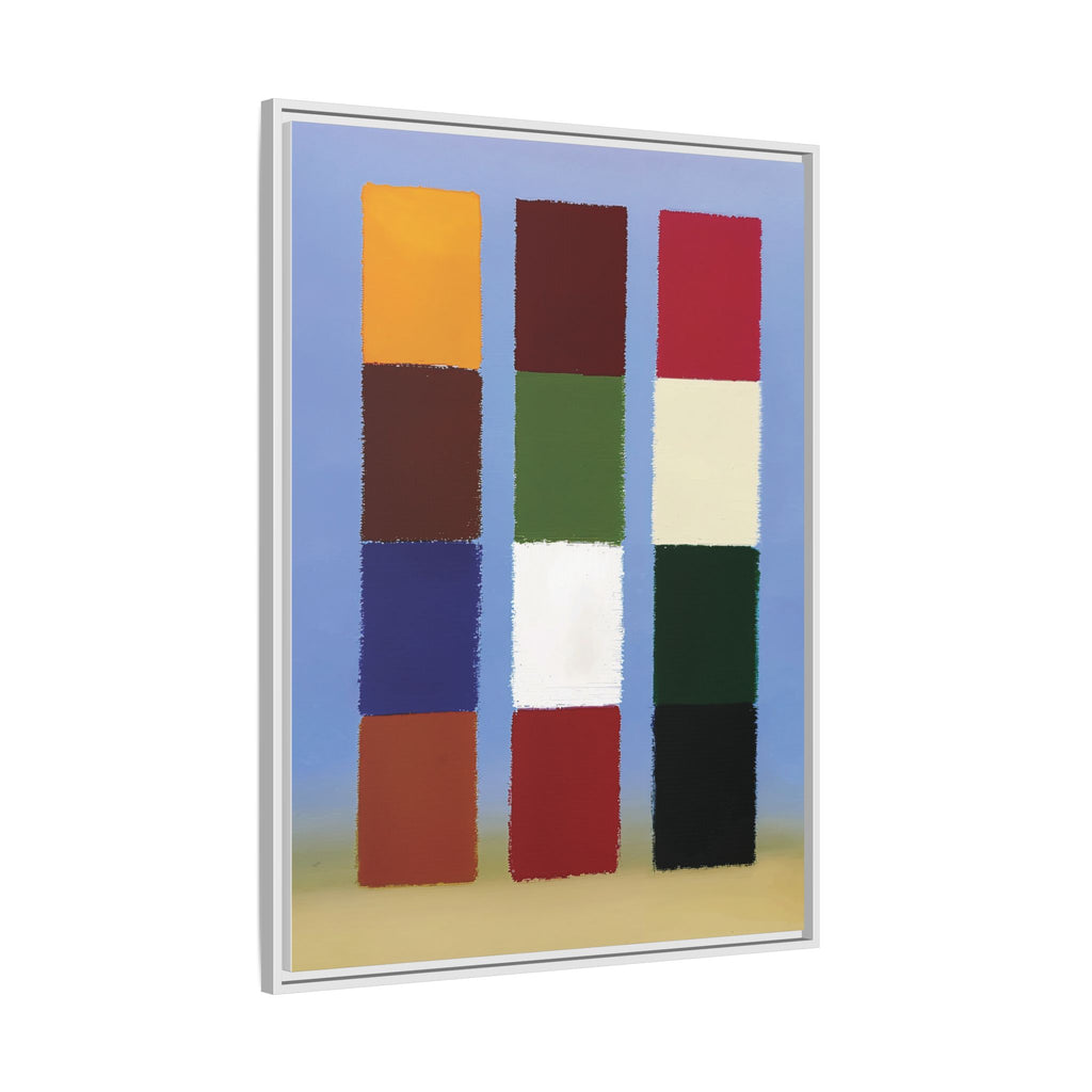 Framed Matte Canvas - Abstract Color Block Wall Art