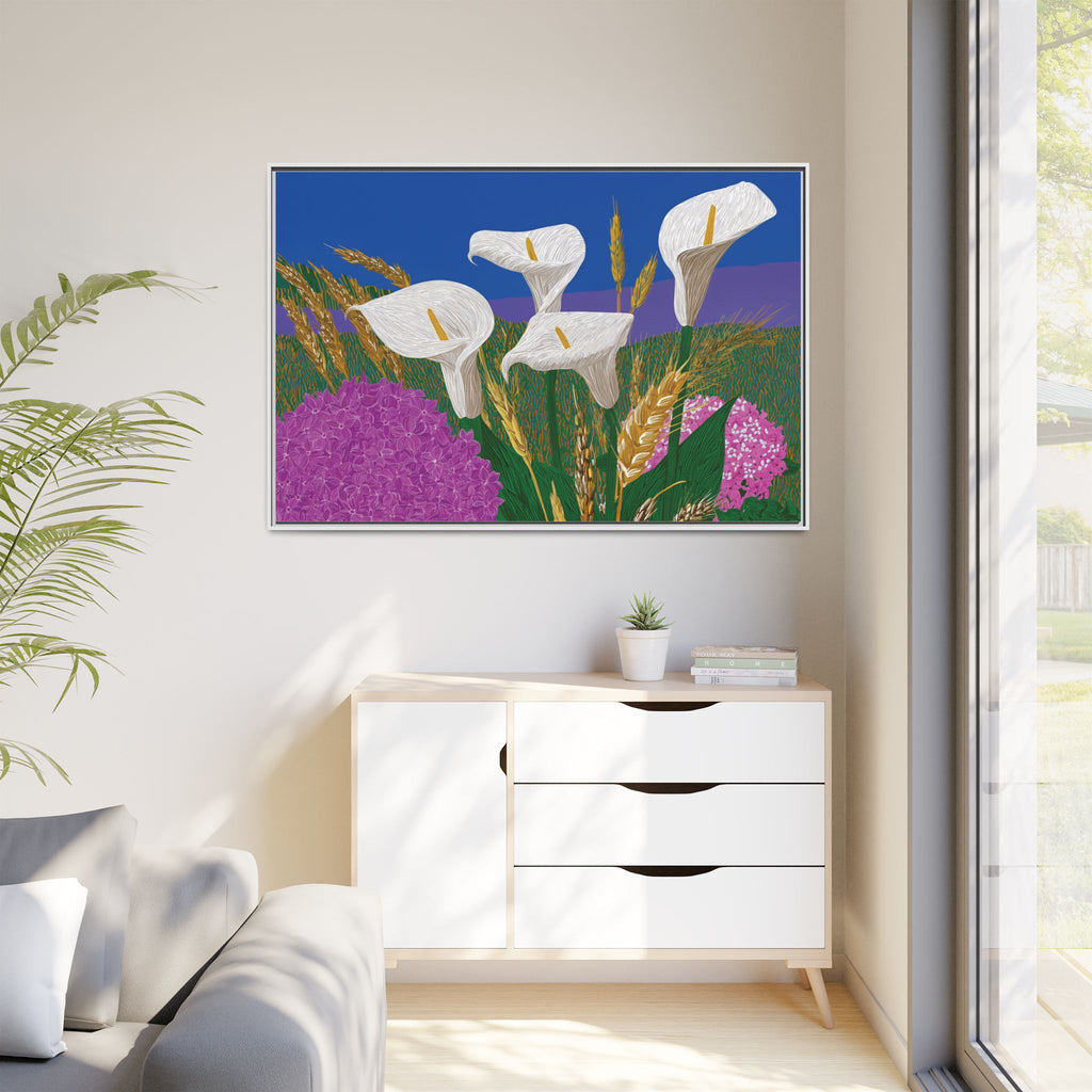 Framed Calla Lily Canvas Print — Matte Floral Wall Art