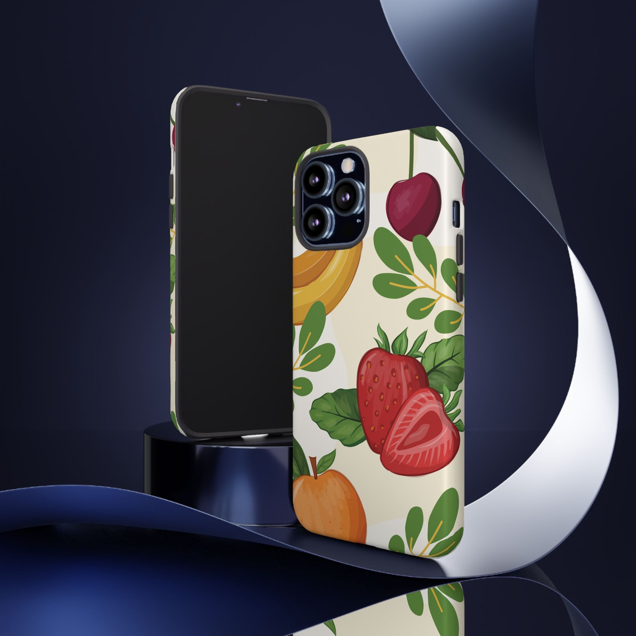 Fruit Pattern Tough Case — Floral Strawberry & Banana Phone Cover