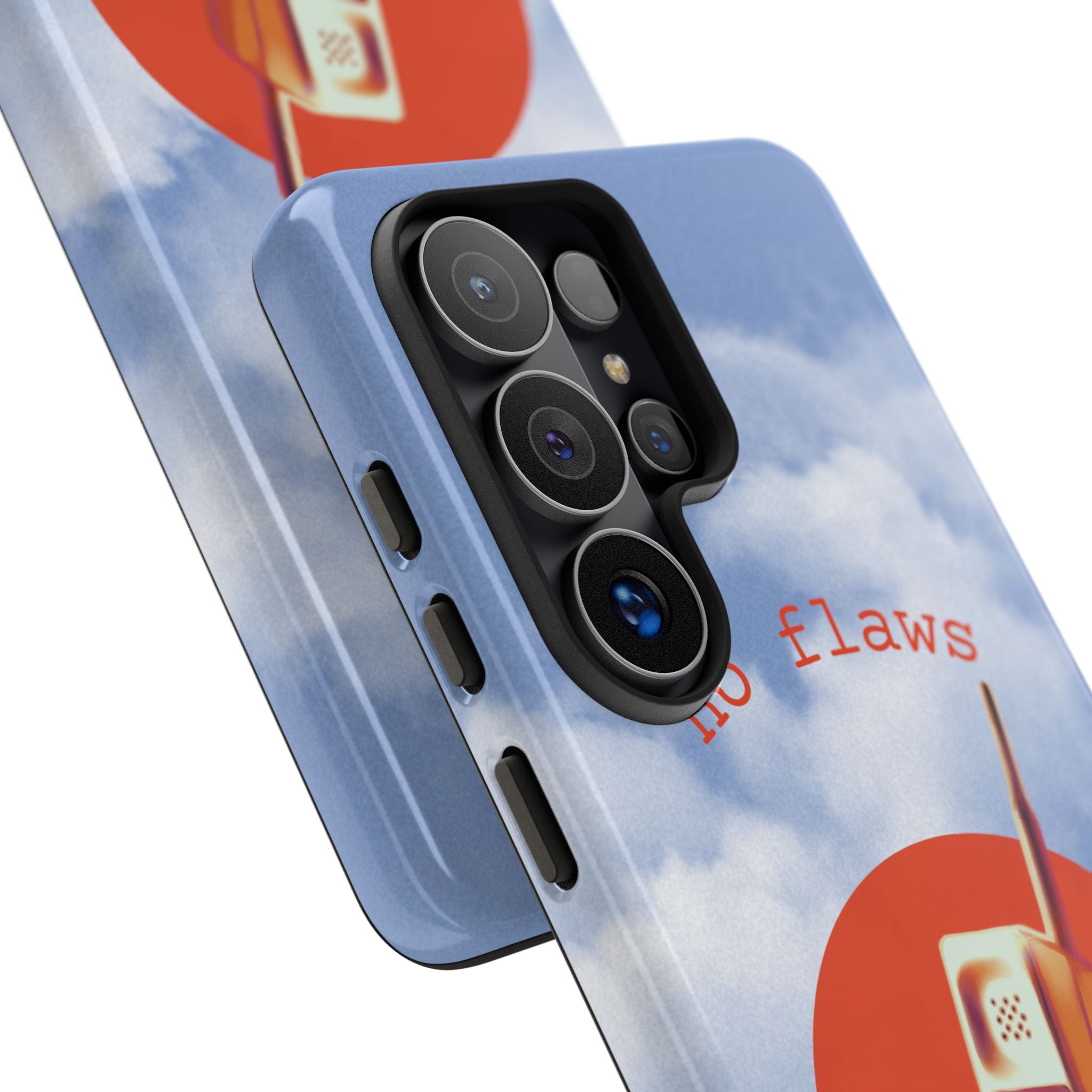 Retro “No Flaws” Phone Tough Case — Vintage 90s Aesthetic Protective Phone Case