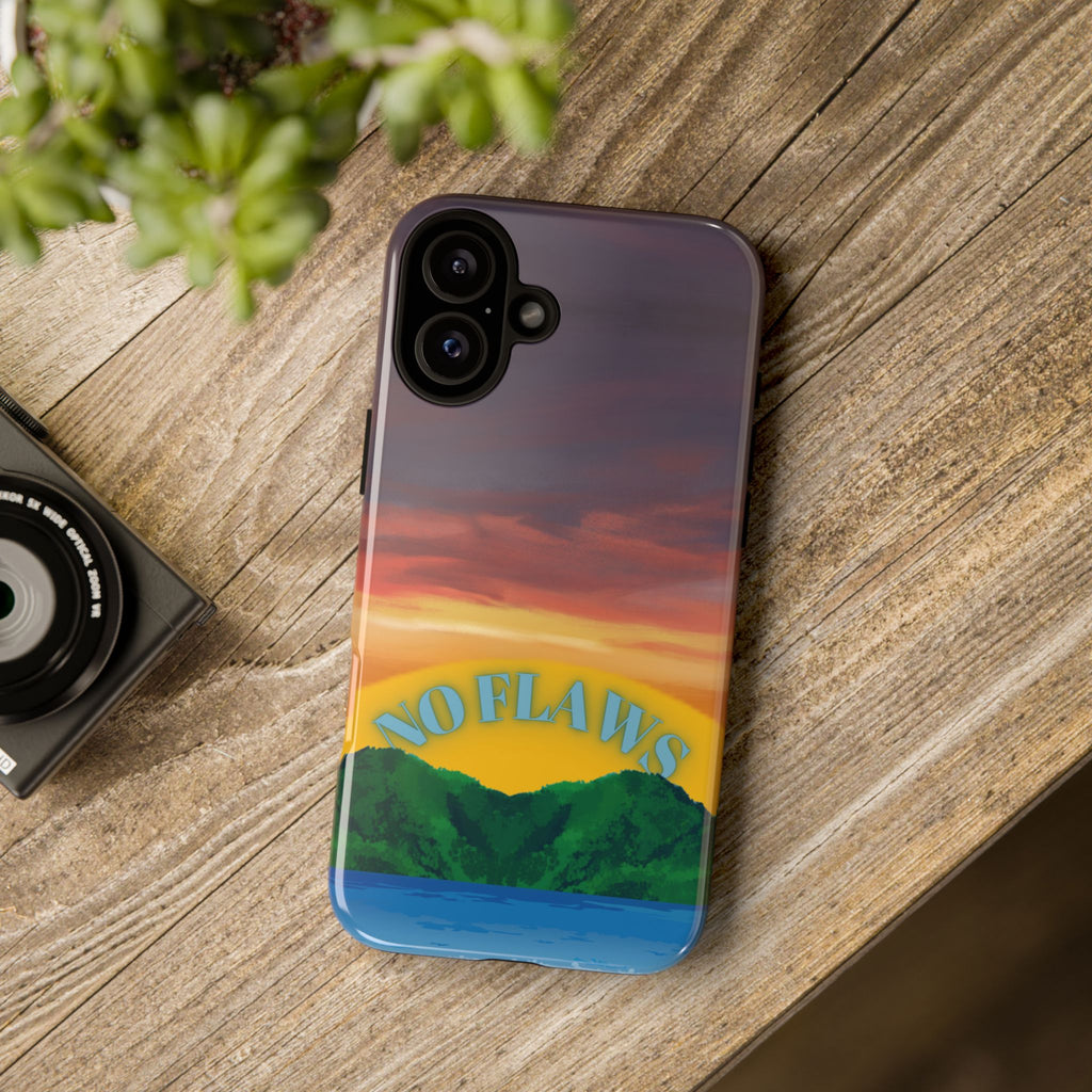 Sunset 'No Flaws' Tough Phone Case — Tropical Beach Protective Cover