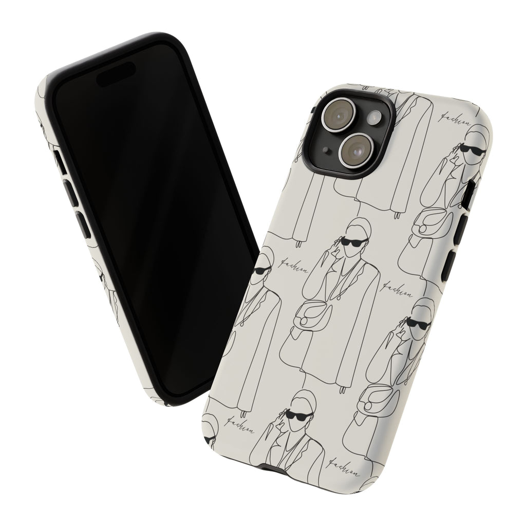 Fashion Sketch Phone Case — Minimalist Chic Designer Pattern
