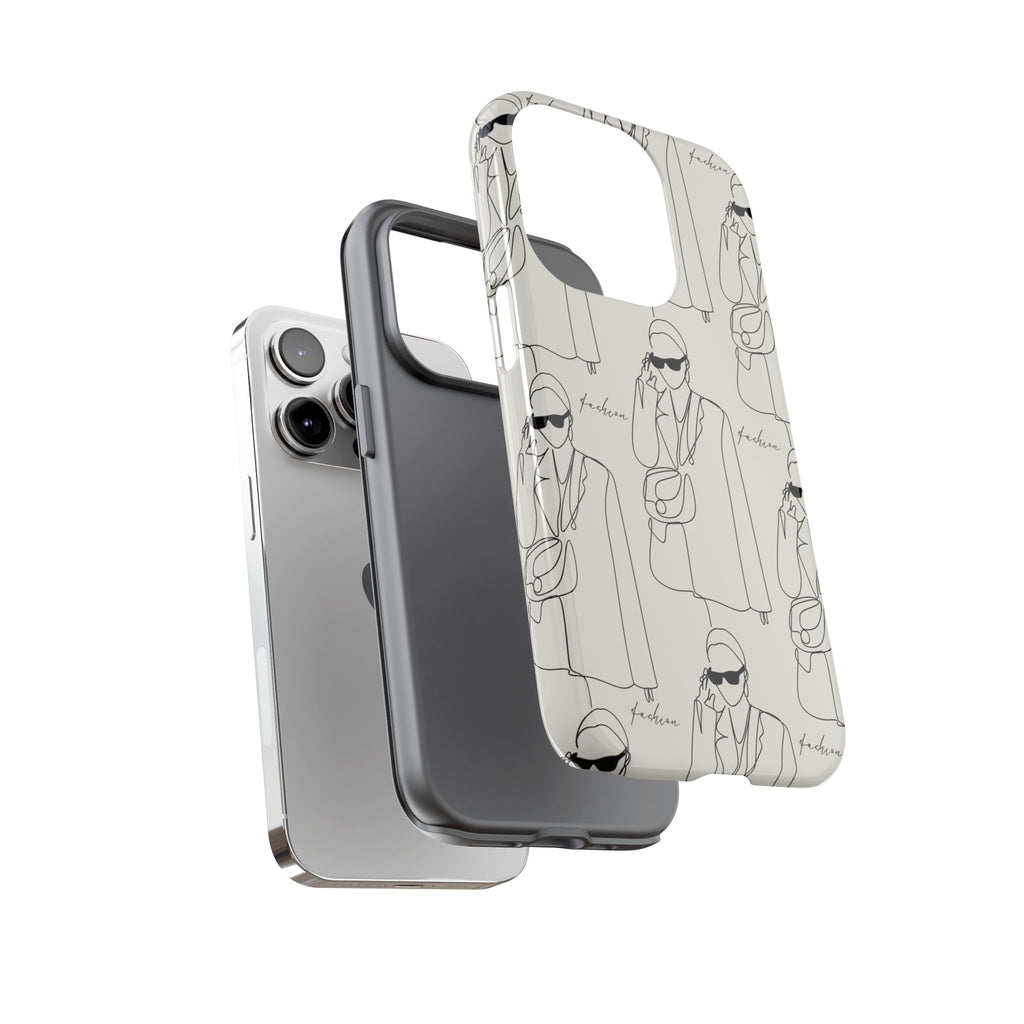 Fashion Sketch Phone Case — Minimalist Chic Designer Pattern