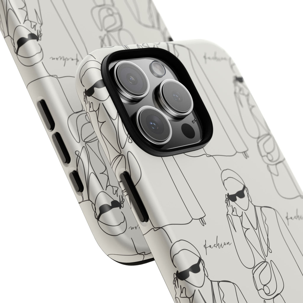 Fashion Sketch Phone Case — Minimalist Chic Designer Pattern