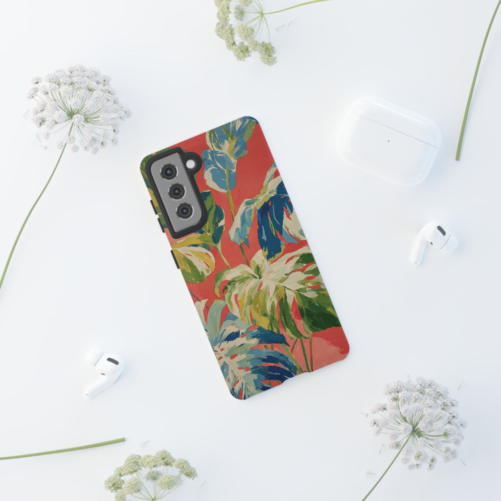 Tropical Phone Case, Floral Tough Case, Vibrant Phone Cover for Summer