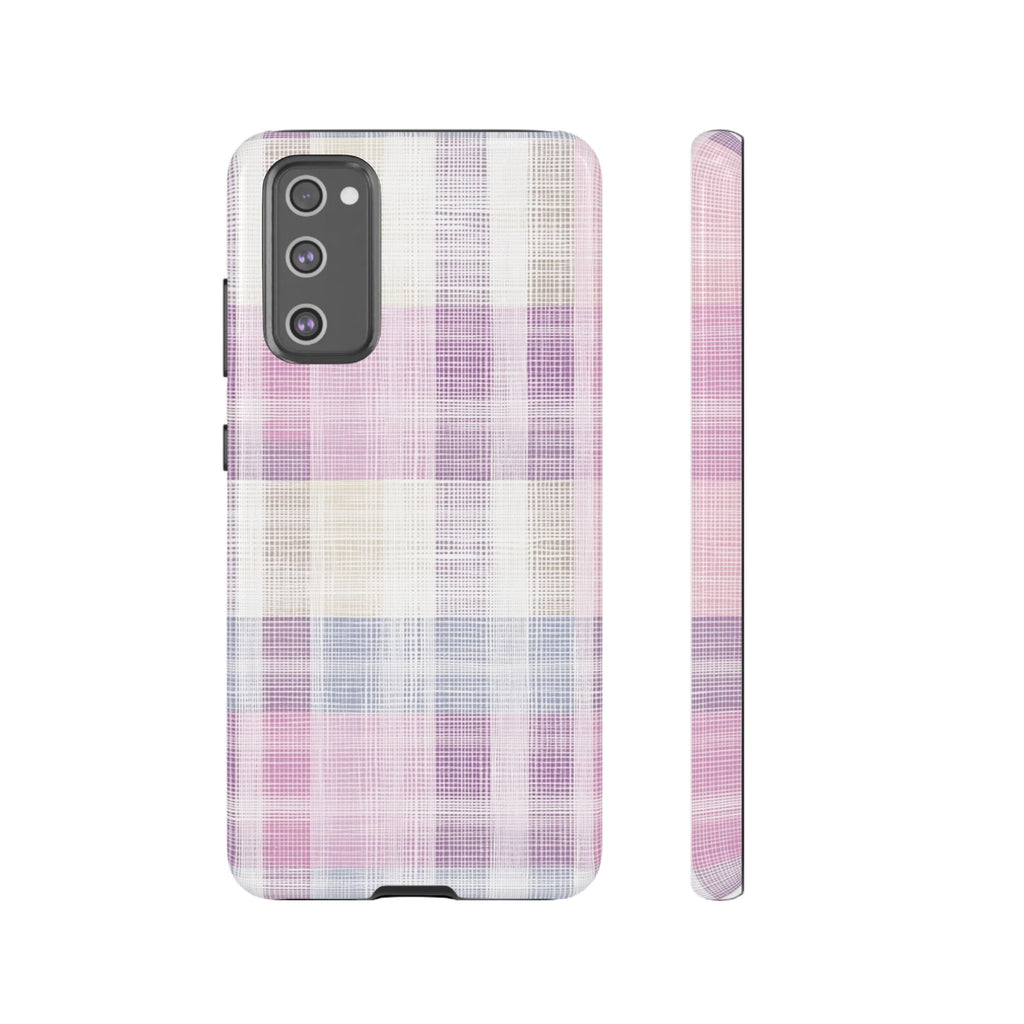 Pink Plaid Phone Case, Trendy Accessories, Birthday, Everyday Use, Tough Cases