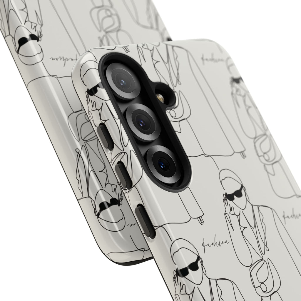 Fashion Sketch Phone Case — Minimalist Chic Designer Pattern
